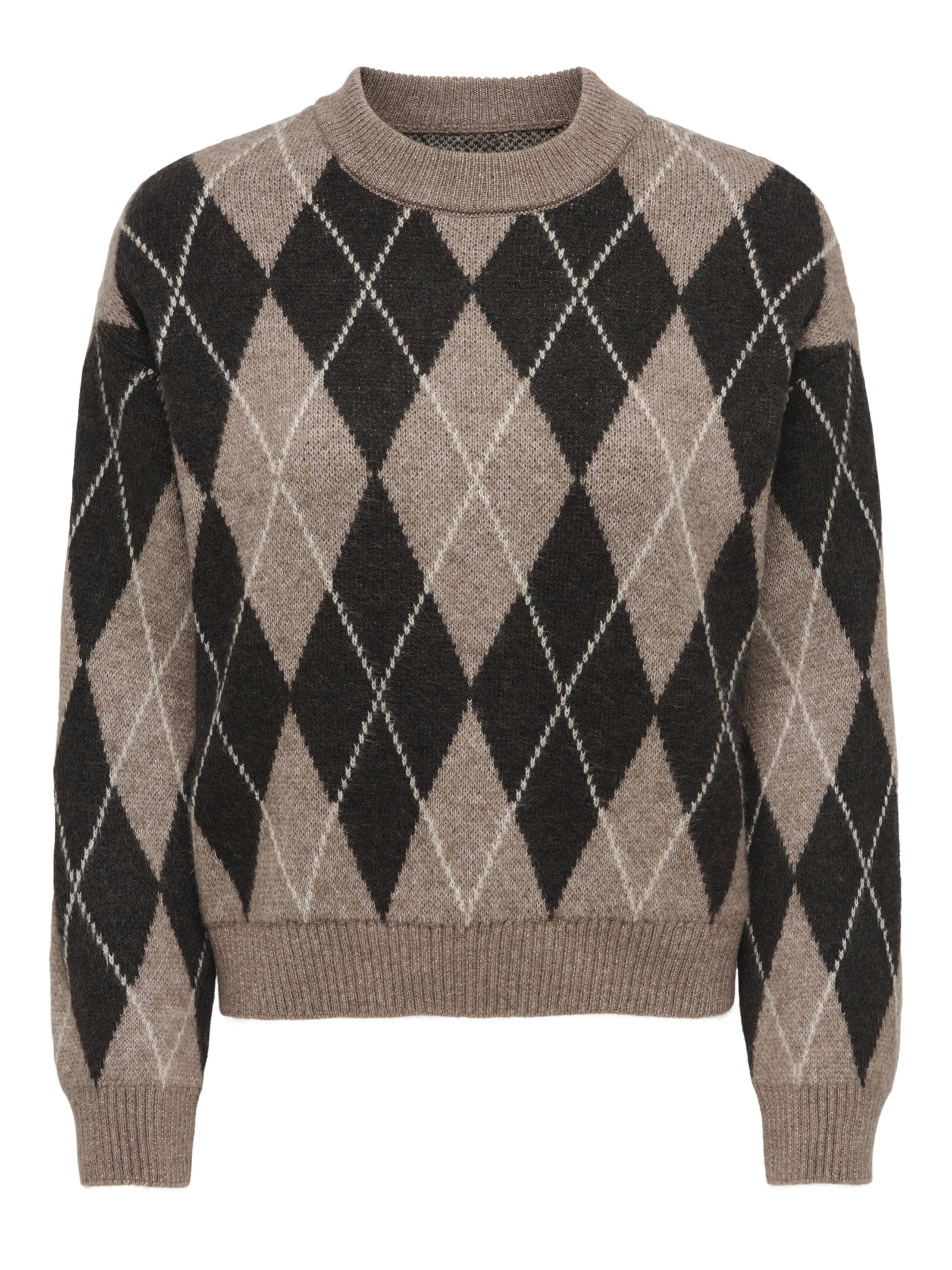 JDYBIANKA L/S ARGYLE PULLOVER KNT N, Chocolate Torte/Argyle #1