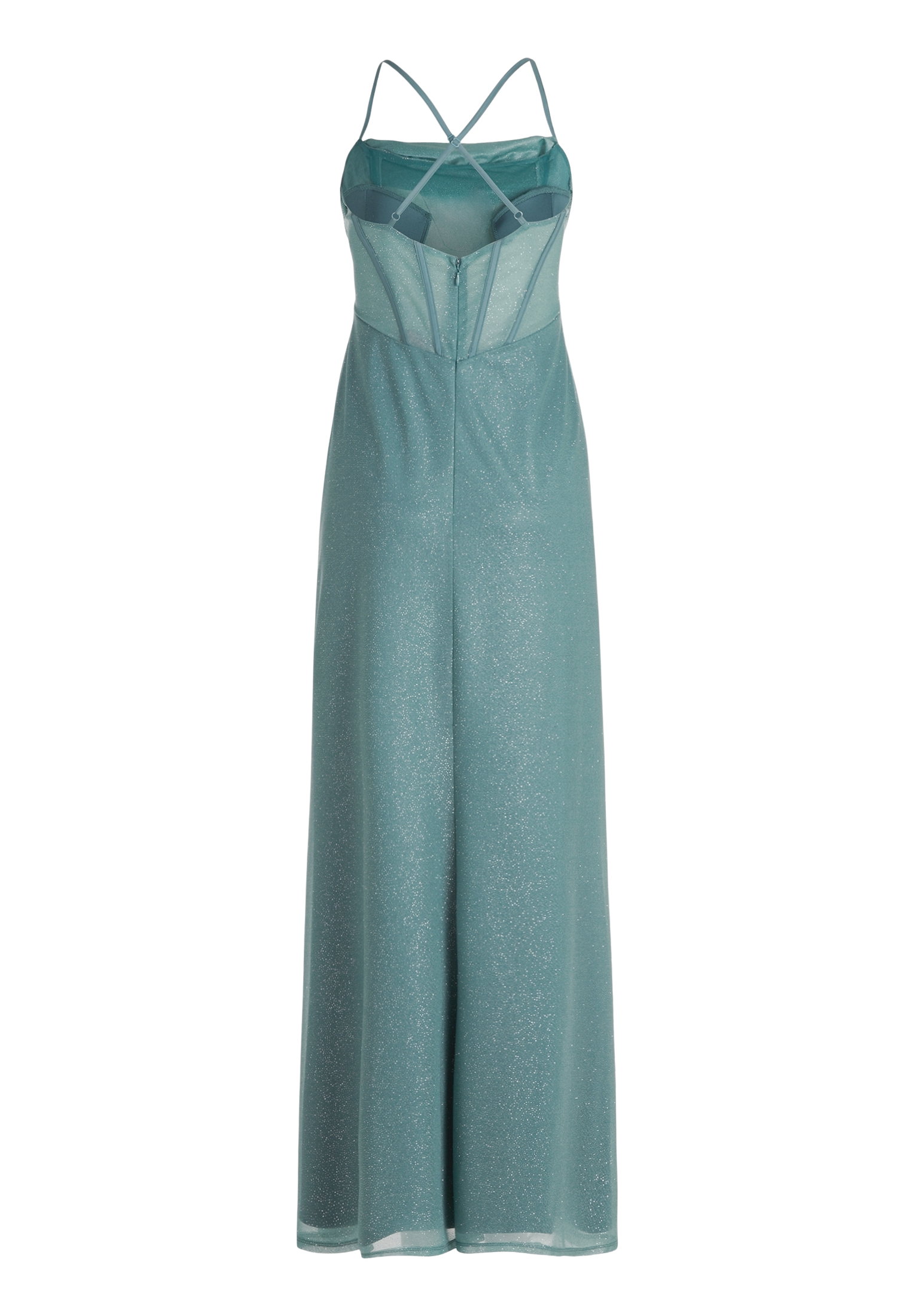 Kleid Lang ohne Arm, Petrol/Grey #2