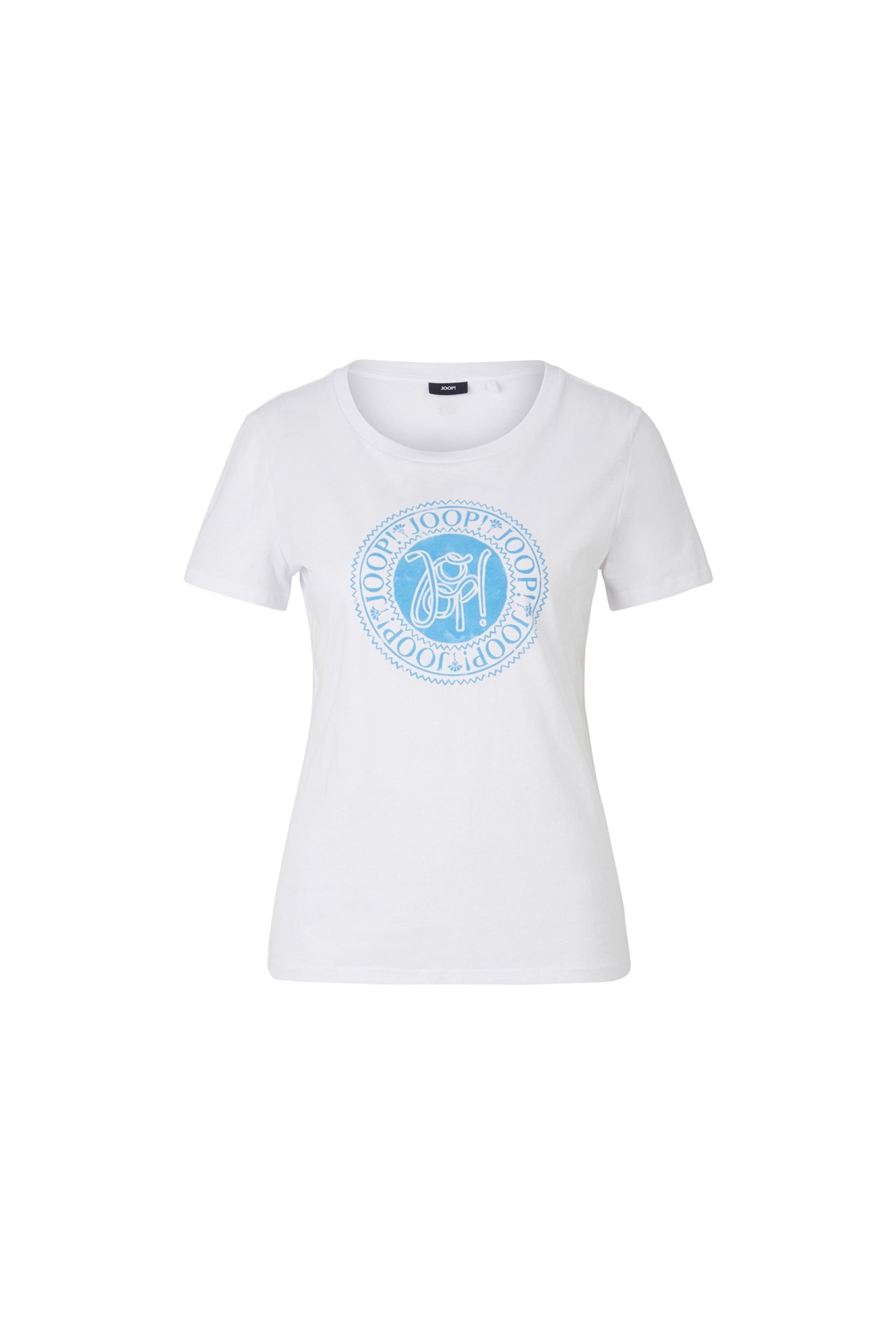Joop Baumwoll-T-Shirt in Weiss/Blau
