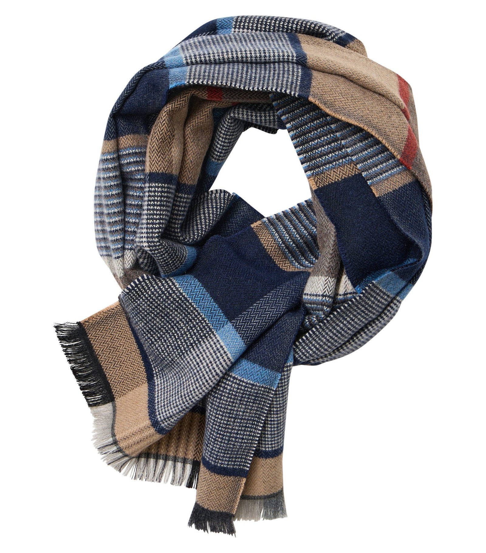 Schal kariert, 644 beige #1