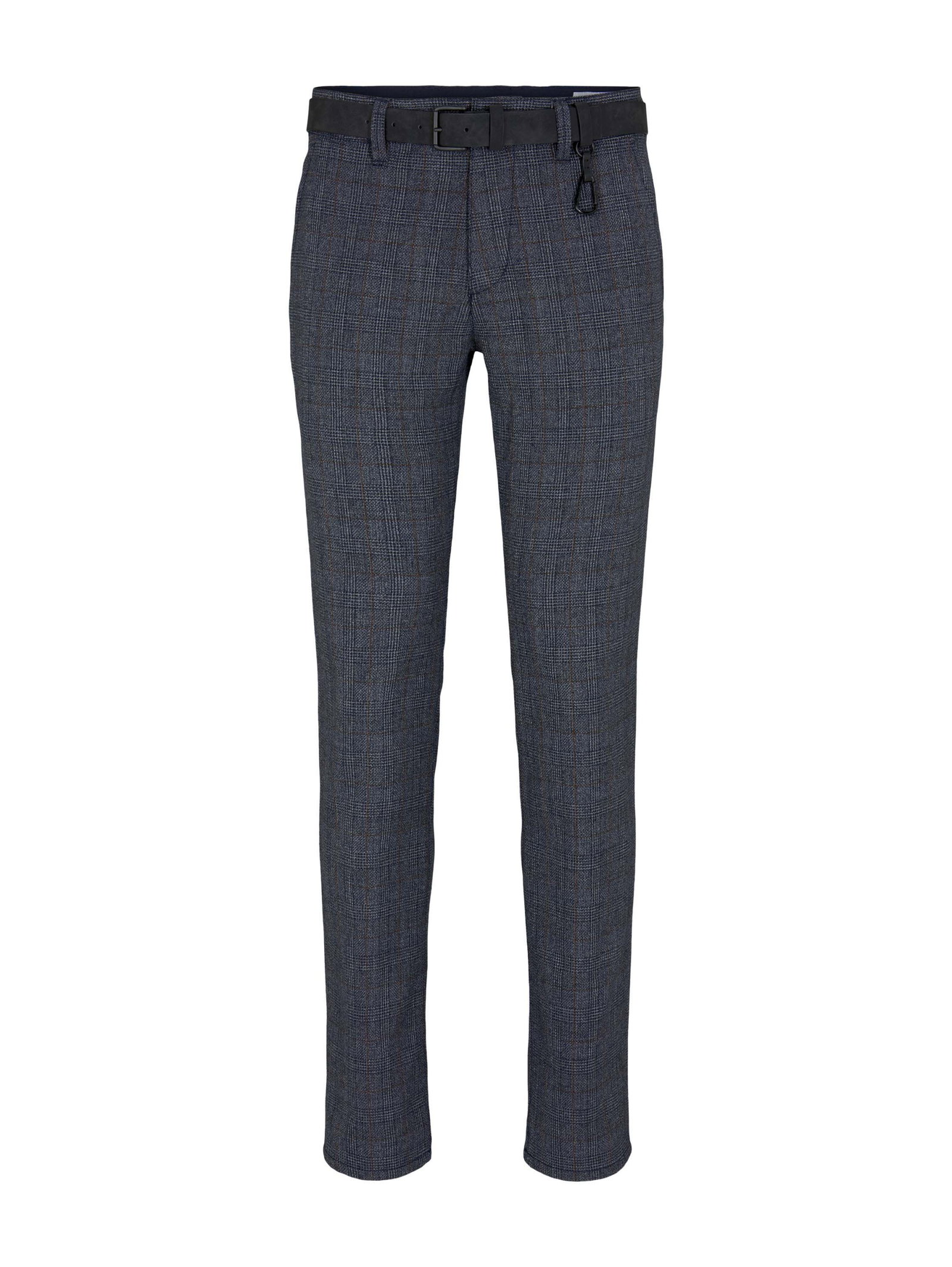 structured straight chino, navy grindle check #1