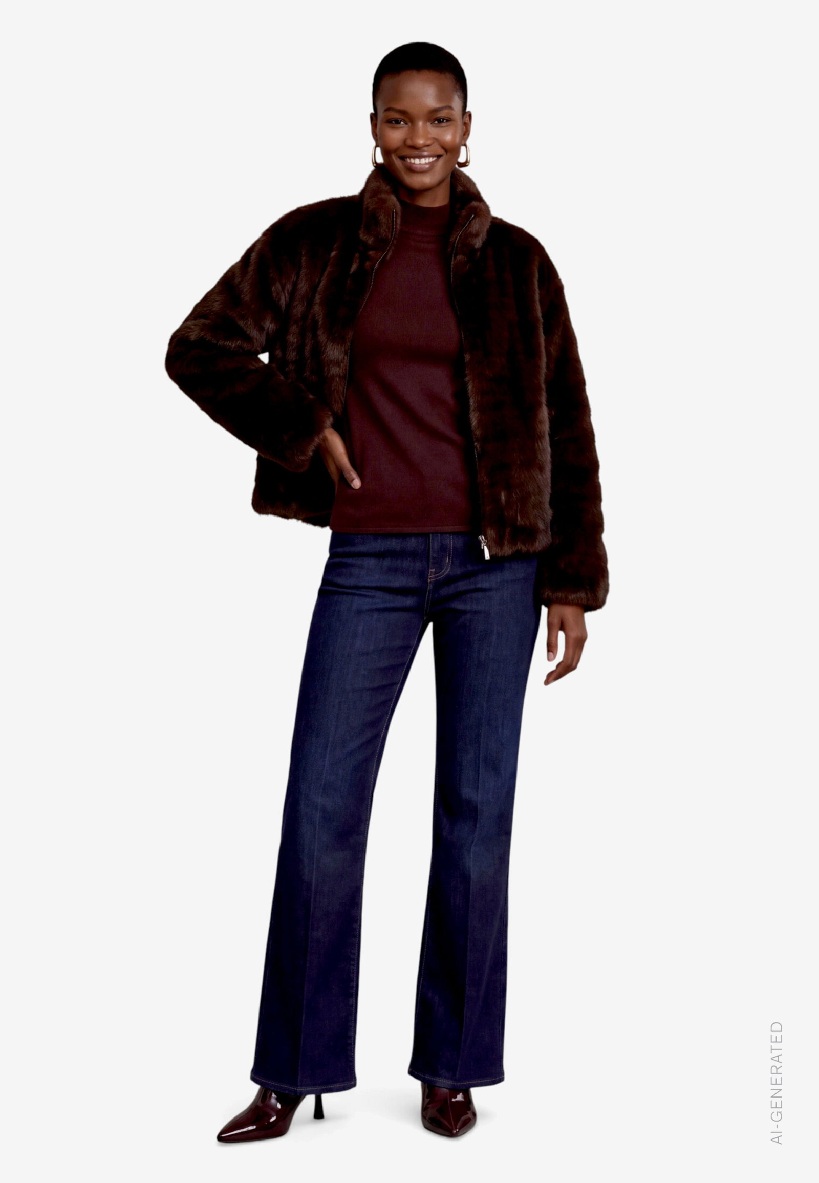 Jacke Plüsch, Mocca Brown #4
