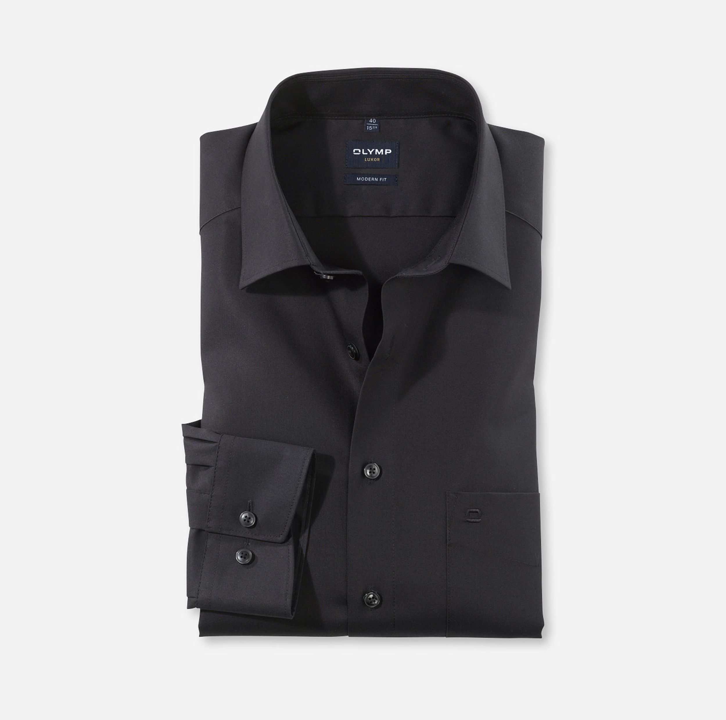 Olymp |  Olymp Hemd Modern Fit  | 44 | schwarz