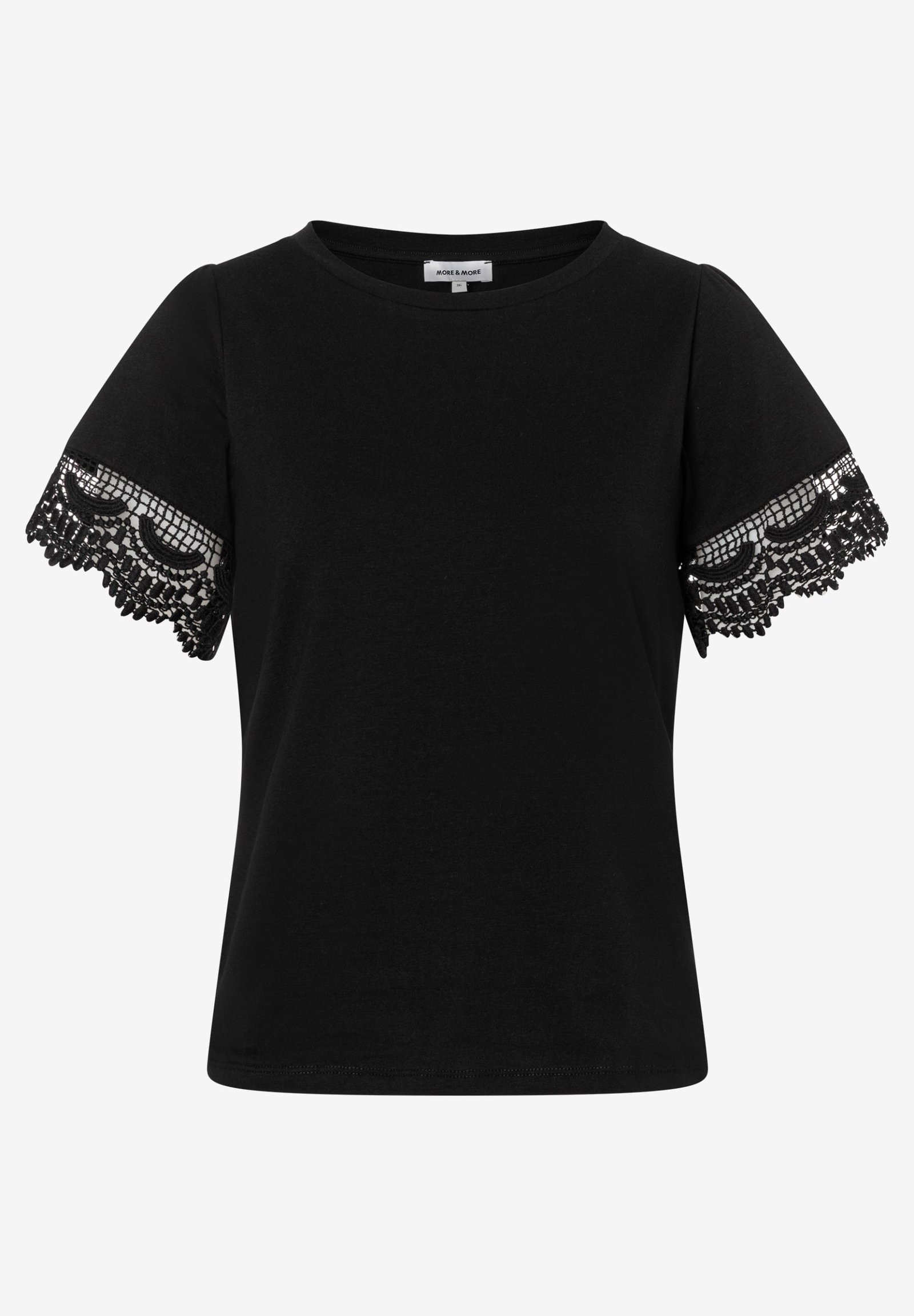 Shirt with Lace-Sleeve, black #1