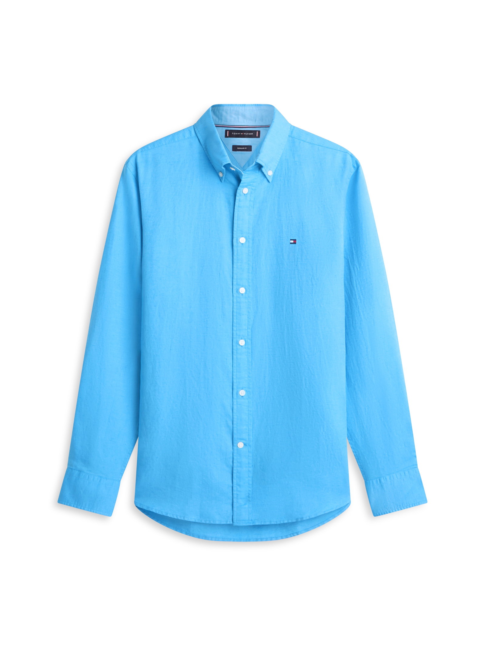 Regular Fit Linen Blend Button-Down Shirt #1