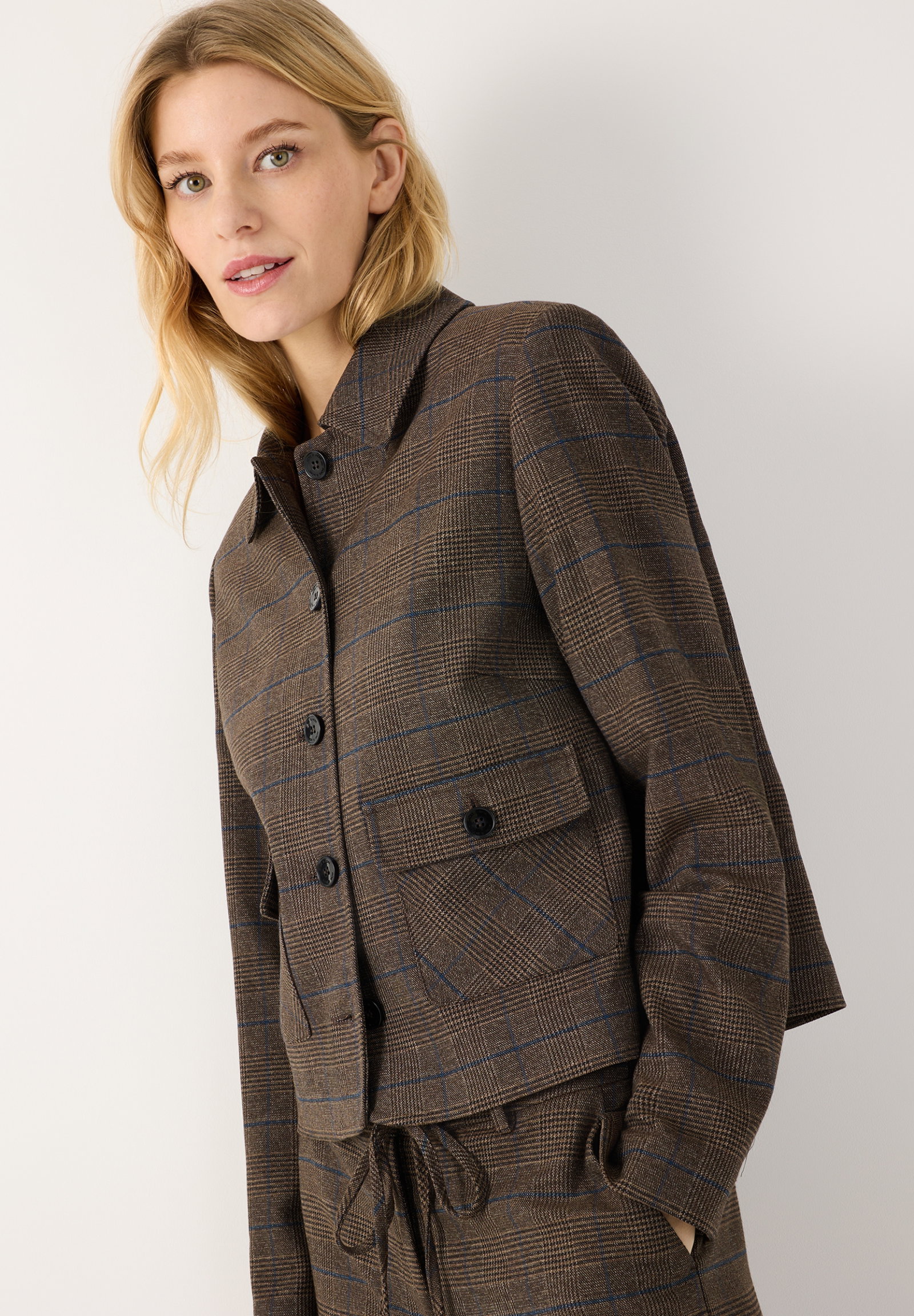 Glencheck Boxy Jacket, melange check #3