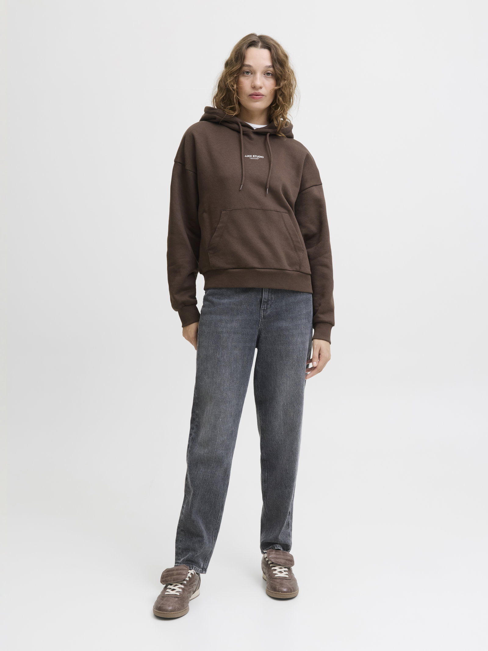 JXSTUDIO VESTERBRO LS RLX HOOD SWT, Bracken/BRIGHT WHITE JJXX STUDIO #6