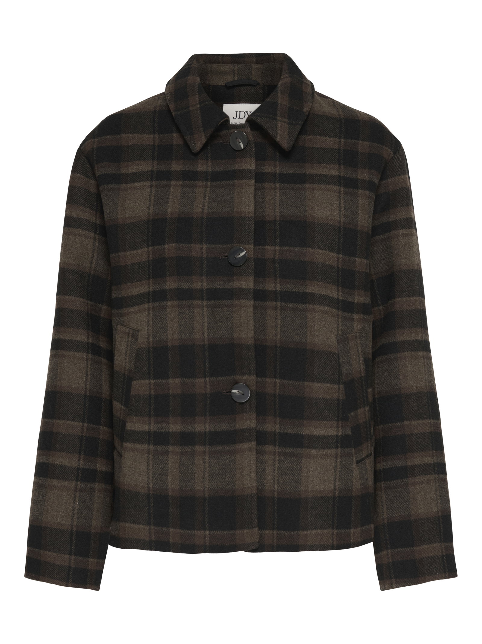 JDYASTRID CHECK SHORT JACKET OTW HA, Chocolate Brown/BLACK - TOFFEE #1