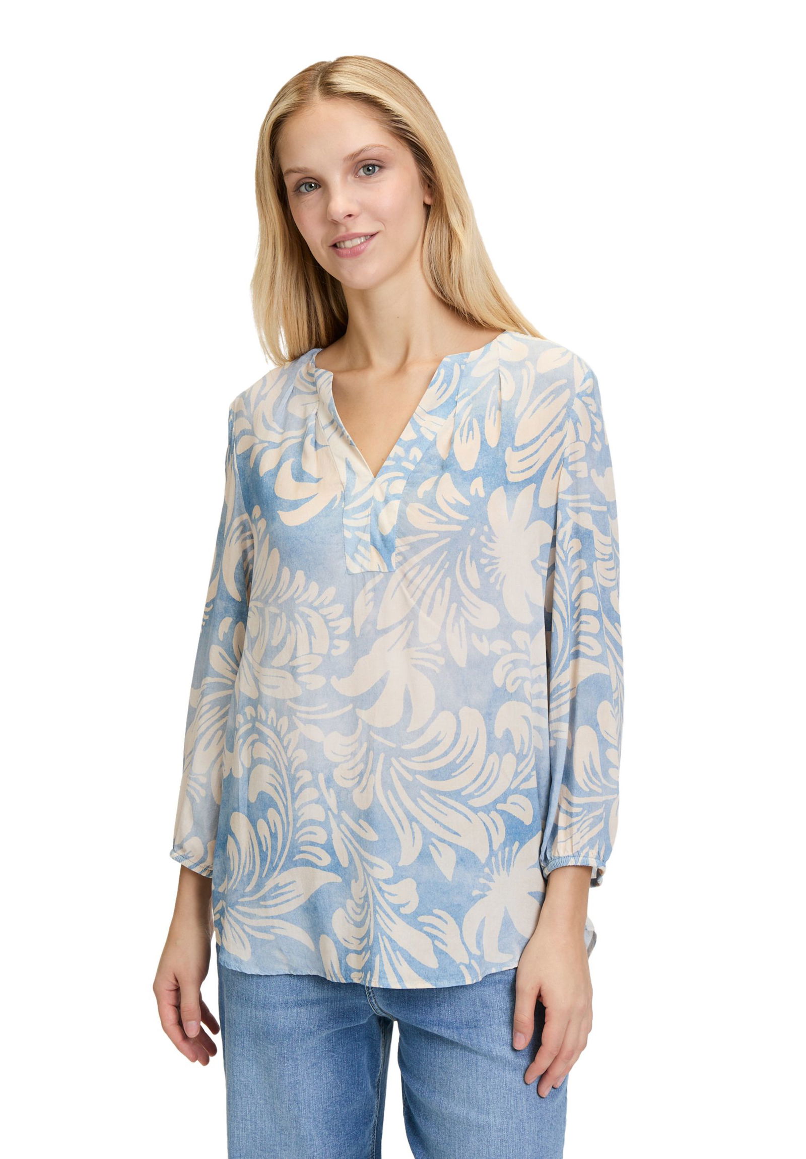 Cartoon |  Cartoon Druckbluse  | 42 | blau/weiß