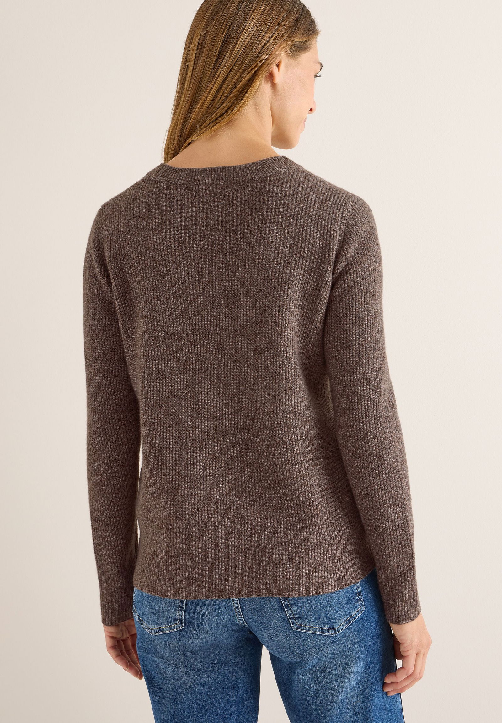  | NOS_Cosy rib-mix sweater, mushroom taupe melange | XL