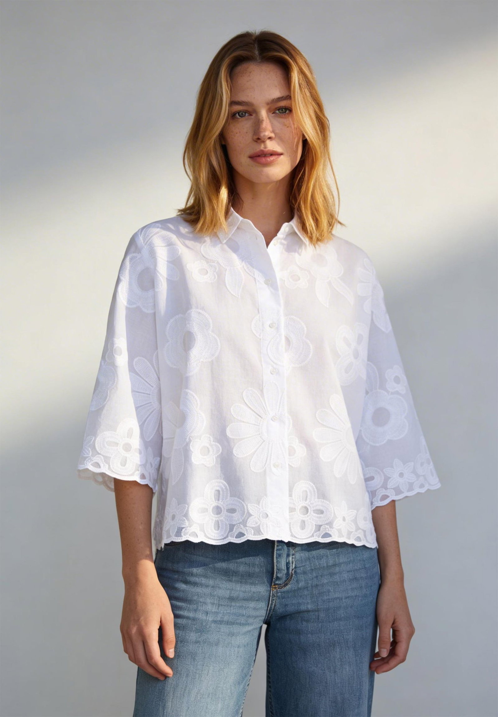 More & More |  More & More Druckbluse  | 34 | weiss