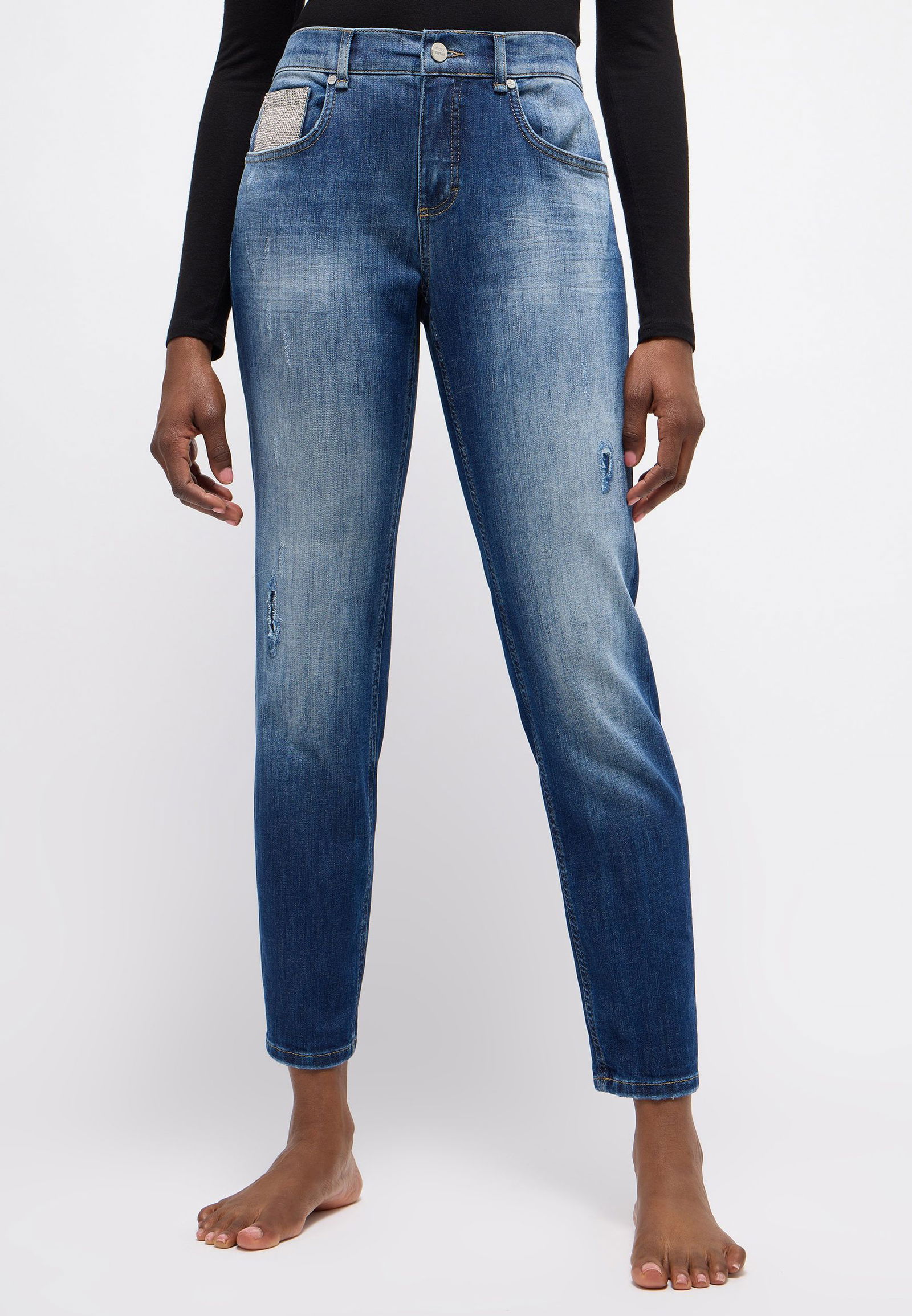 cd7d70e2baff8c4fd53195fe823bbcde | BOYFRIEND GLAM | 44/30 | mid blue used destroyed