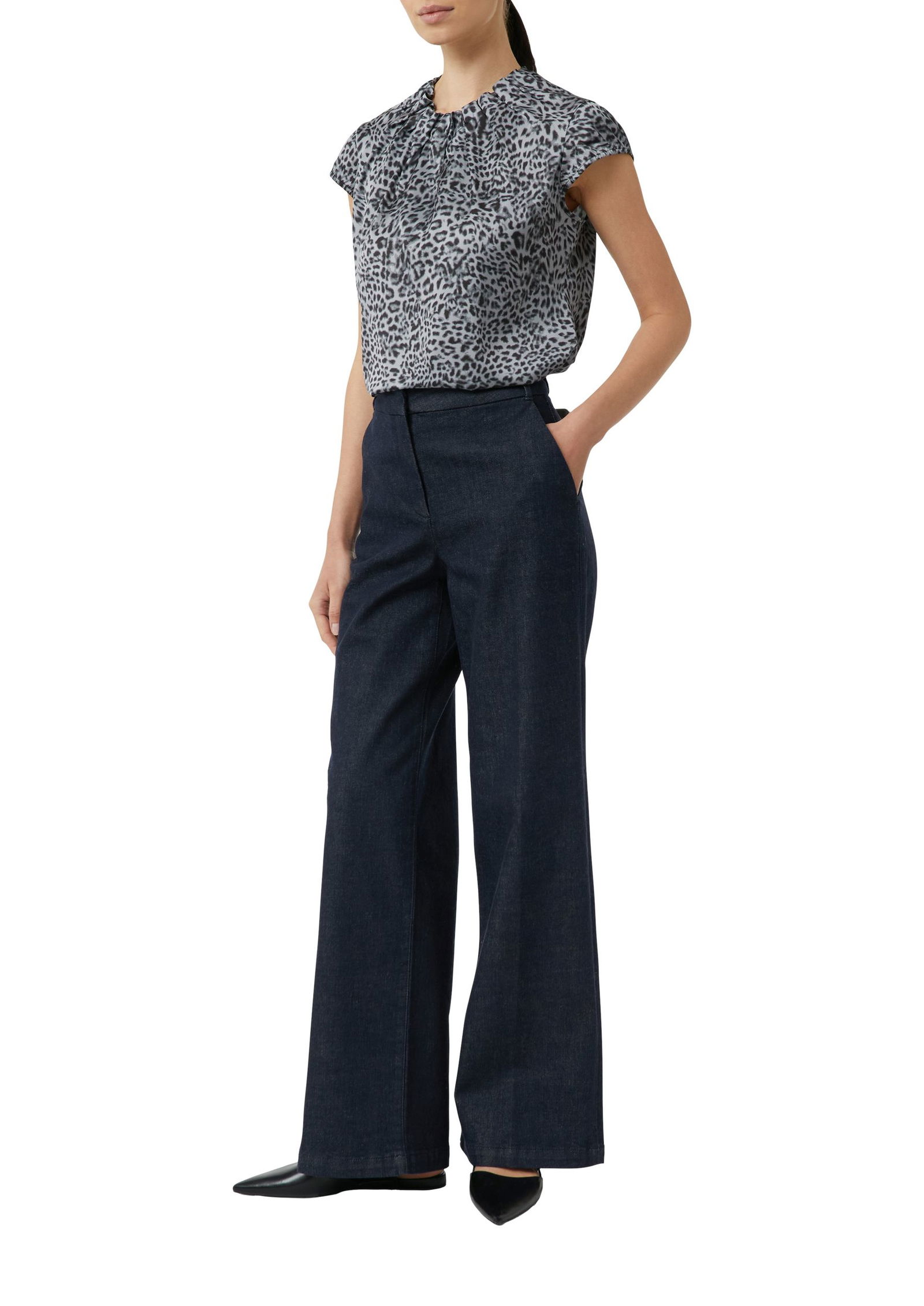 Comma | Comma Druckbluse | 34 | schwarz