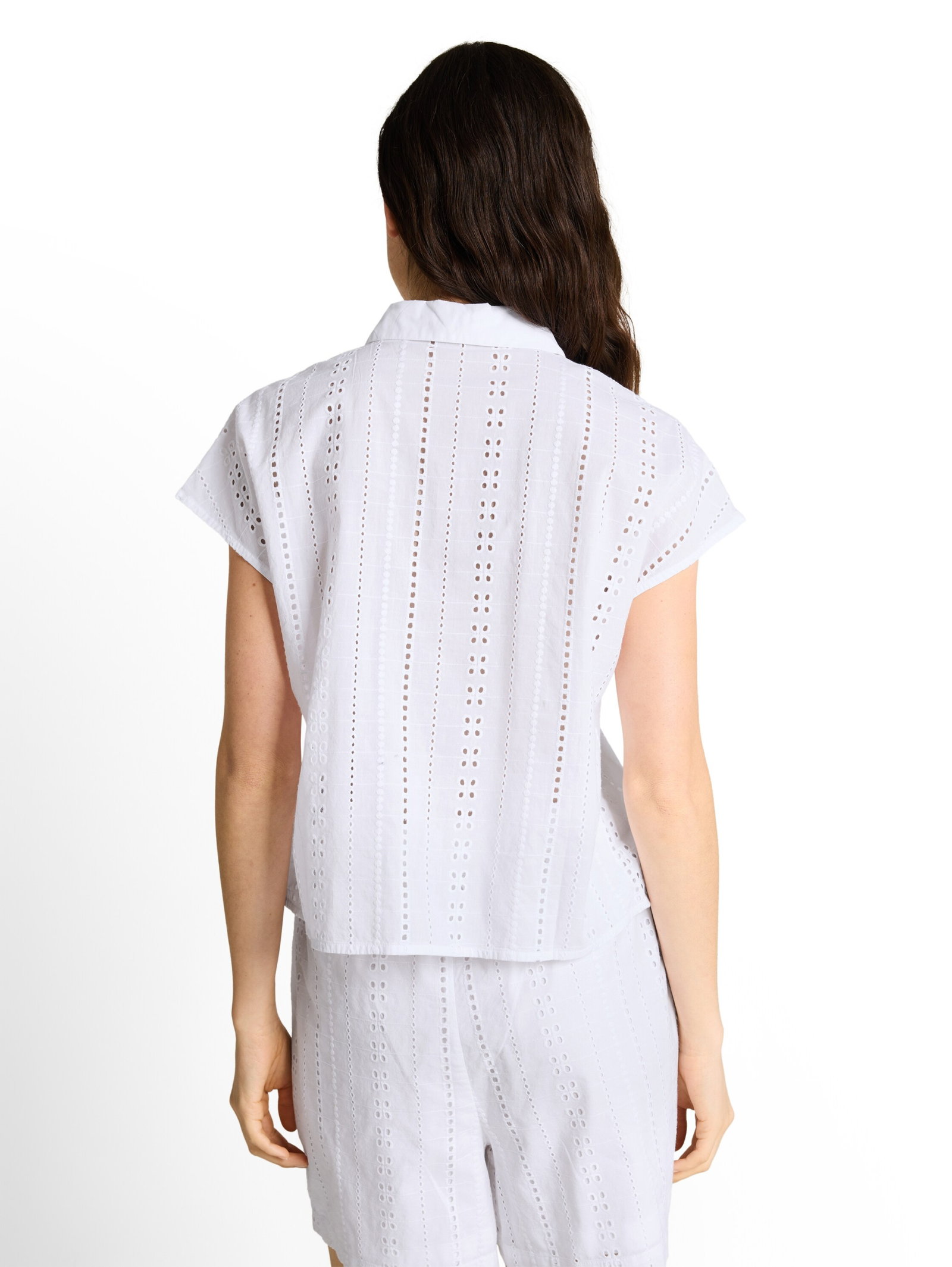 embroidered cotton blouse, White #4