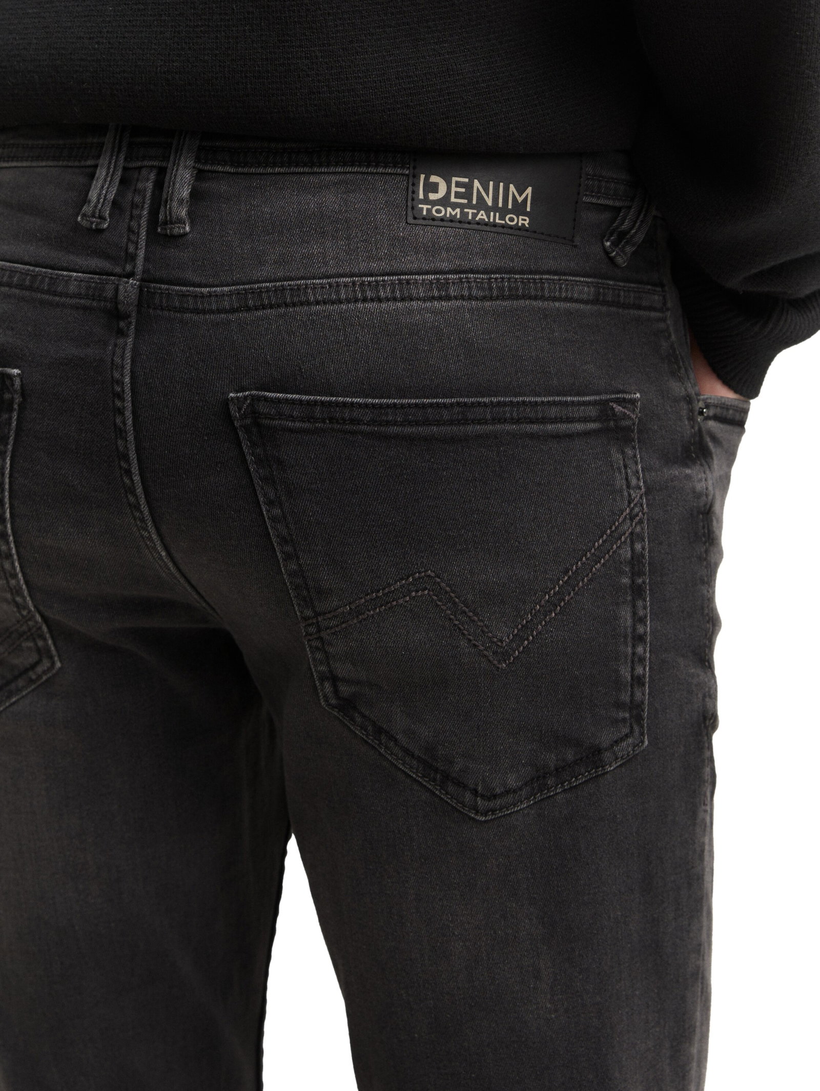 skinny CULVER stretch denim, used dark stone black denim #6