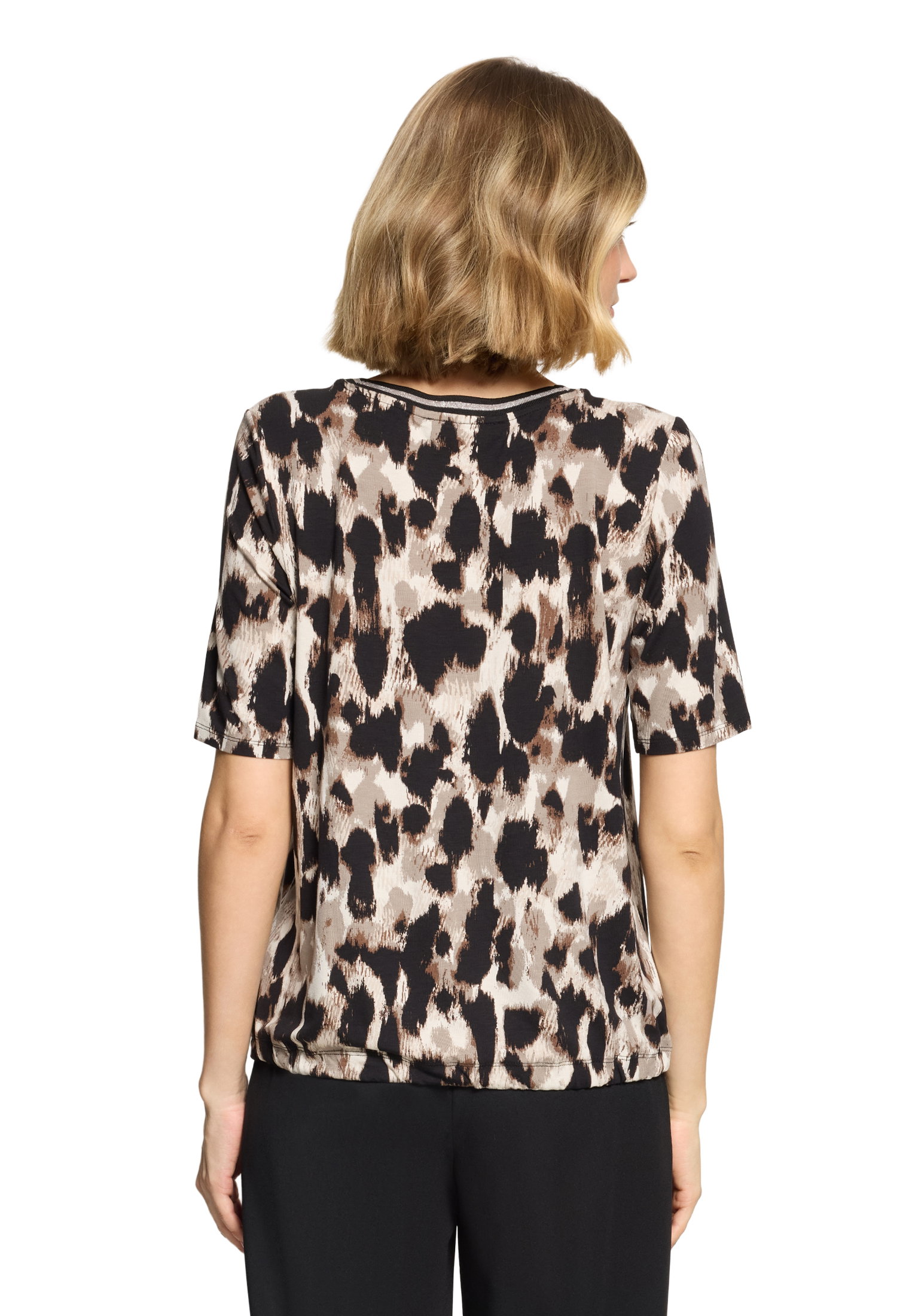 Shirt Kurz 1/2 Arm, Beige/Black #4