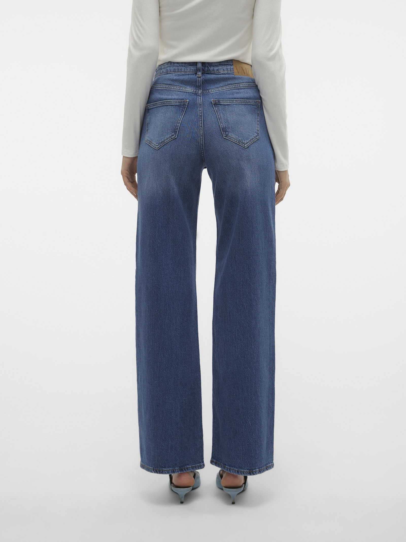 VMTESSA HR WIDE JEANS RA380 GA NOOS, Medium Blue Denim #4