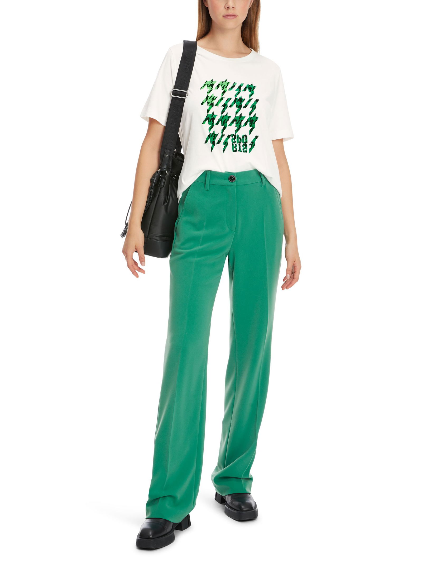 69b4f363a20d0cd7cf40e2b1a78a9e4b Marc Cain Sports | T-Shirt mit platziertem Chickcheck | 44 | off-white
