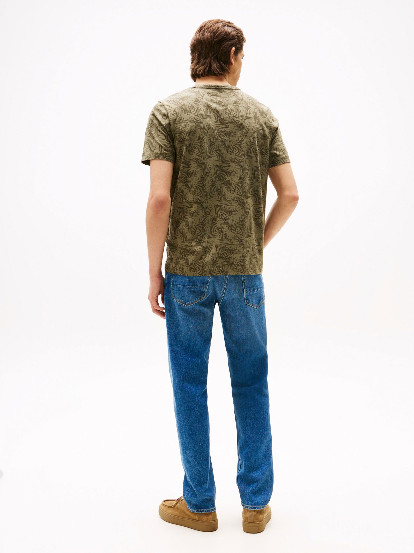  |  LEAF POCKET AOP TEE, GREEN | M | nouveau green / optic white