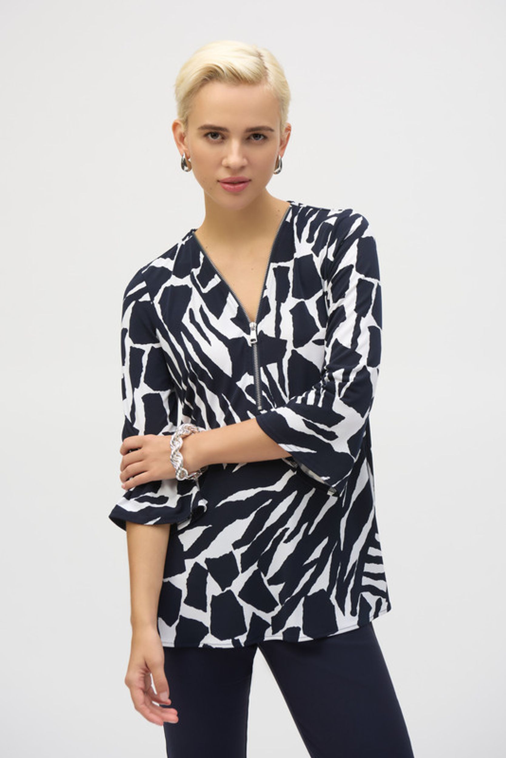 Joseph Ribkoff |  Joseph Ribkoff Druckbluse  | 48 | vanille/marine