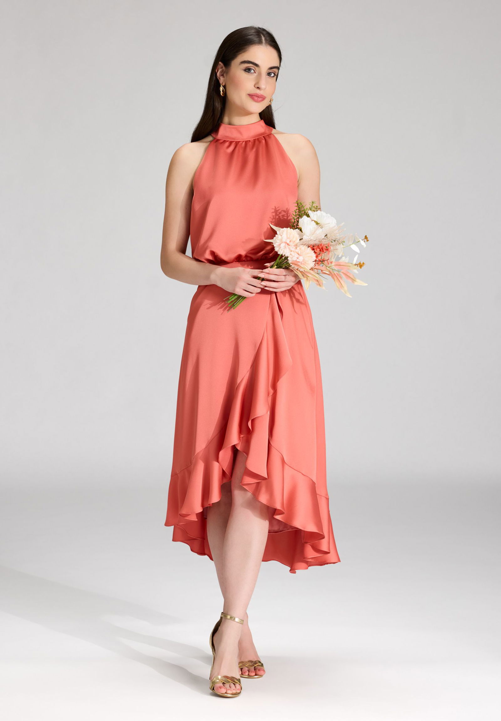 SWING |  SWING Kurzes Kleid  | 36 | terracotta