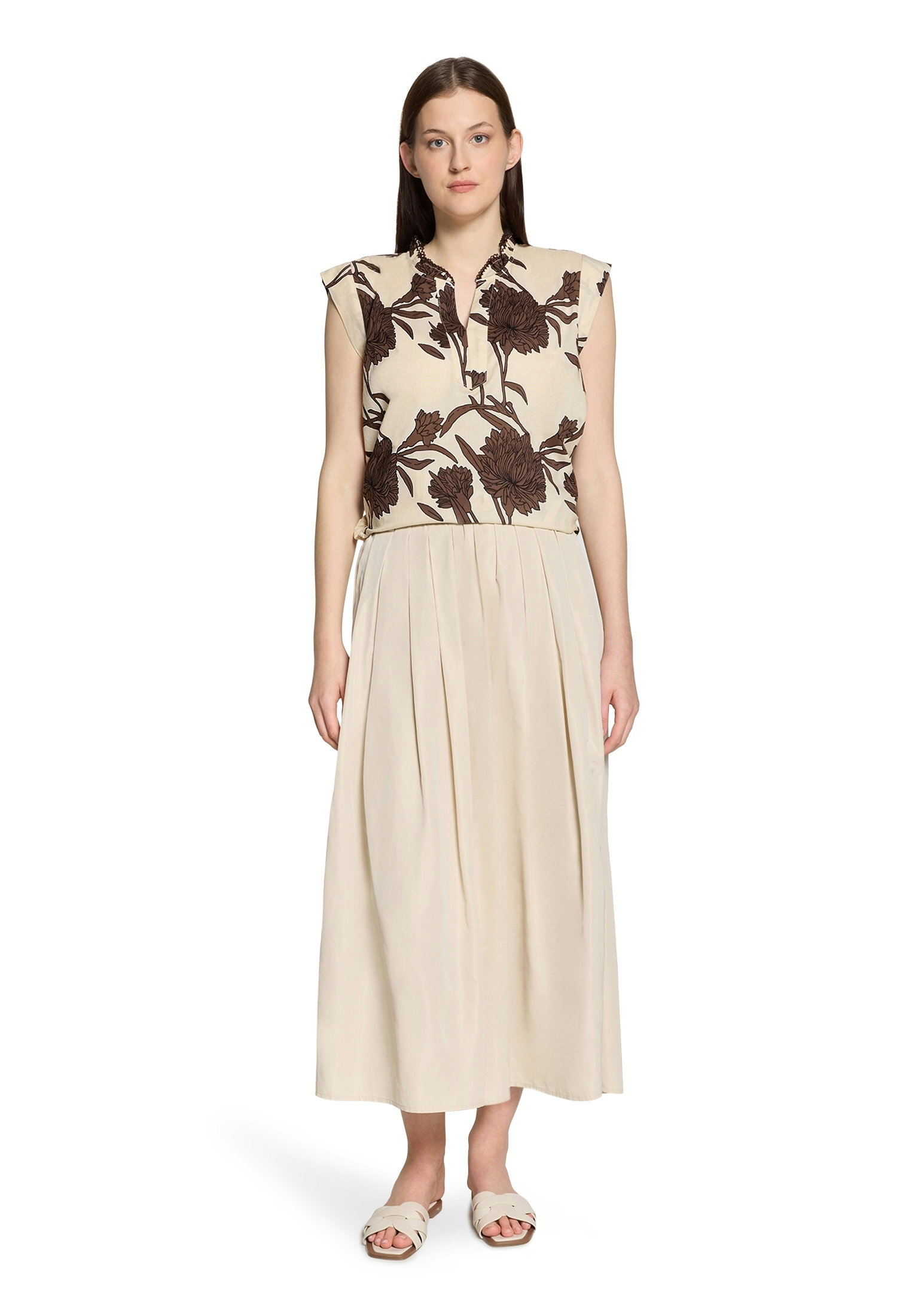 Bluse Kurz 1/2 Arm, Beige/Brown #5
