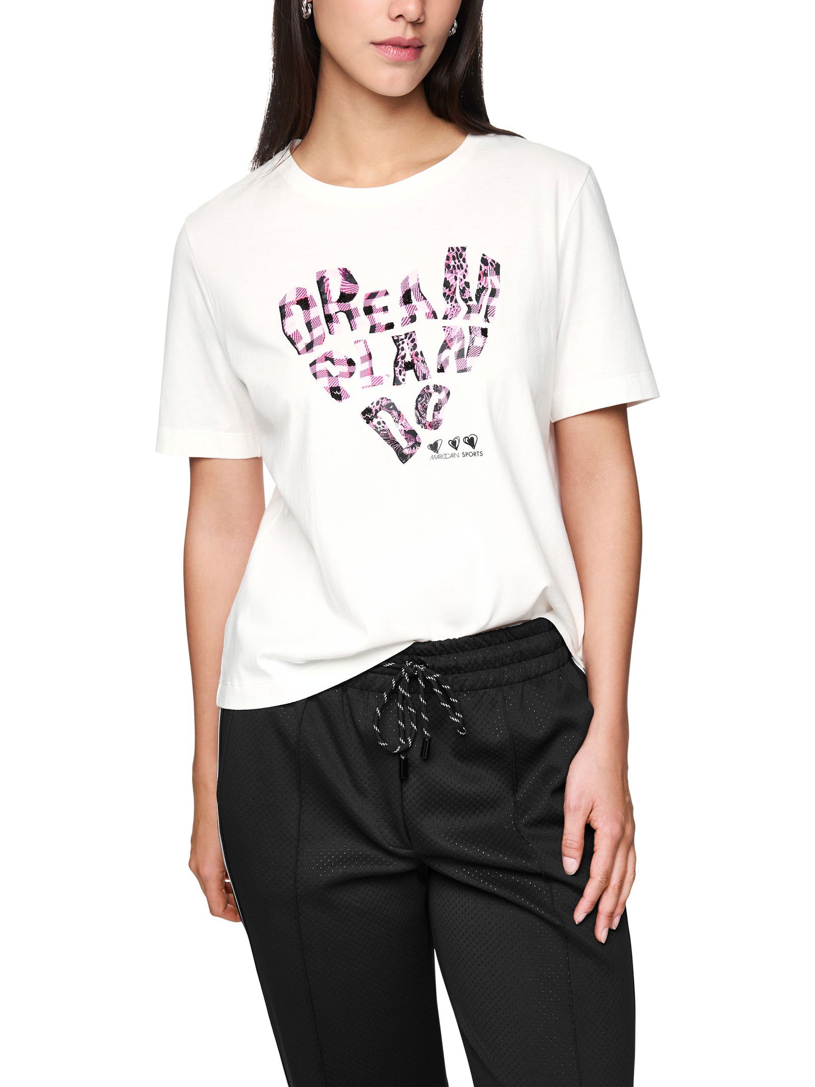 Marc Cain Sports | Baumwollshirt mit Aufdruck | 40 | off-white