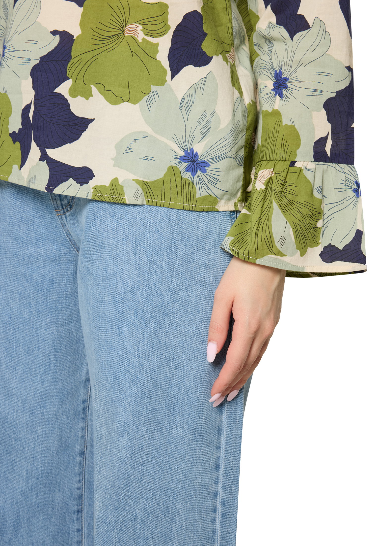 Bluse Kurz 1/1 Arm, White/Mint #7