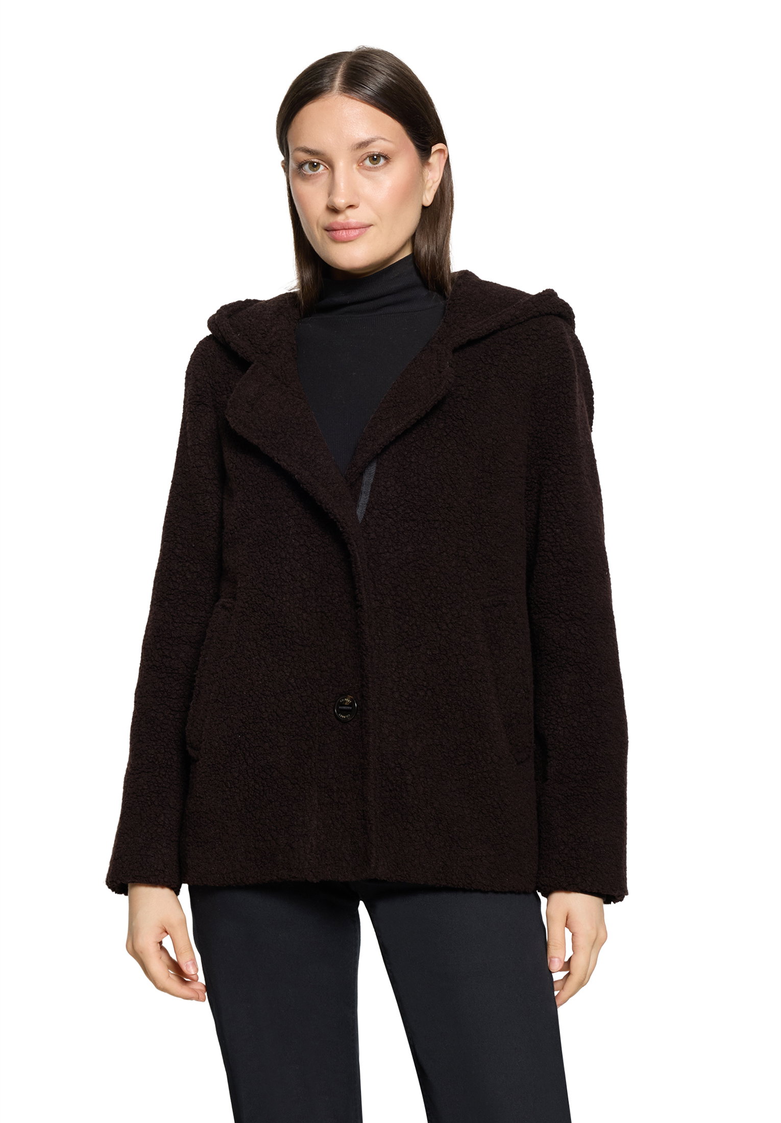 Jacke Wolle, Dark Brown Melange #10