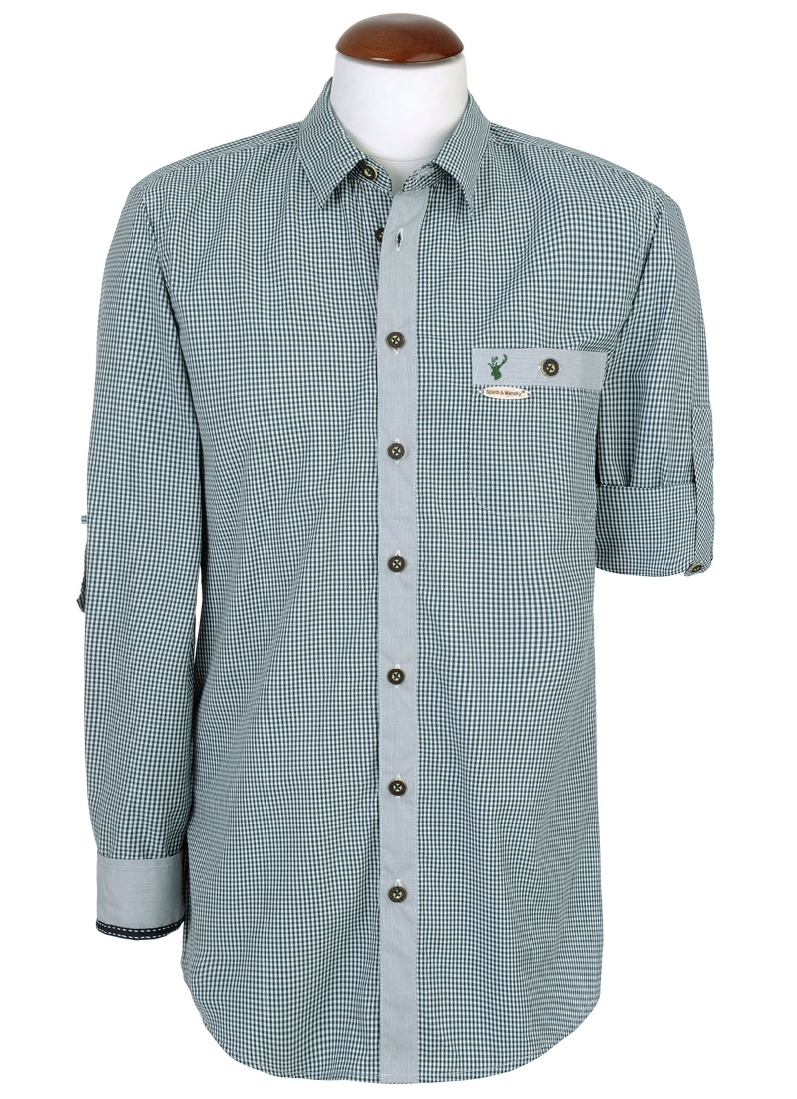 781d49f624514d9fe63448f3edf4649b Spieth & Wensky | Spieth & Wensky Dorf-Hemd LA Slim Fit Karo | 41/42 | grün