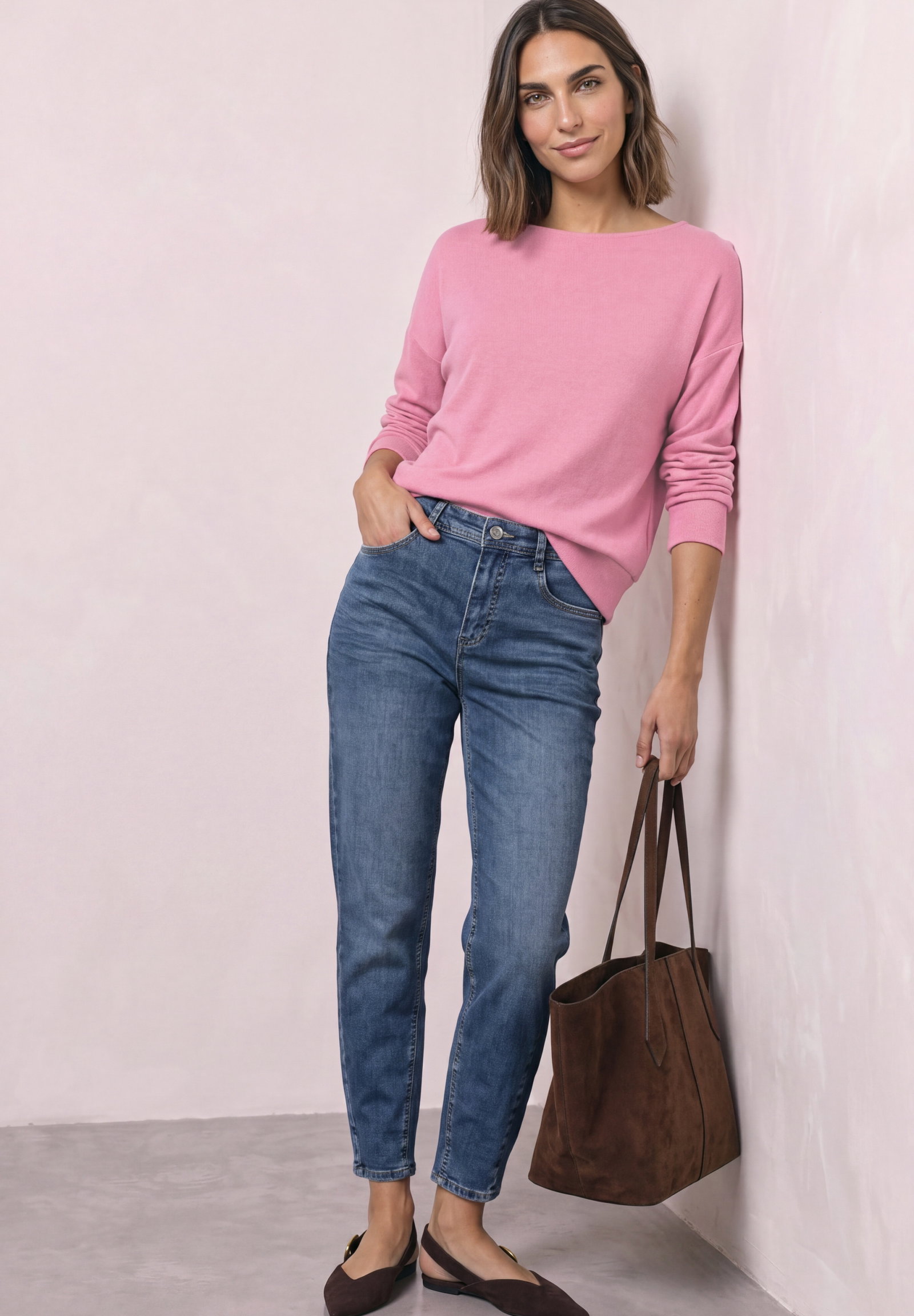 LTD QR soft shirt w.bottom cuf, warm blush mel. #5