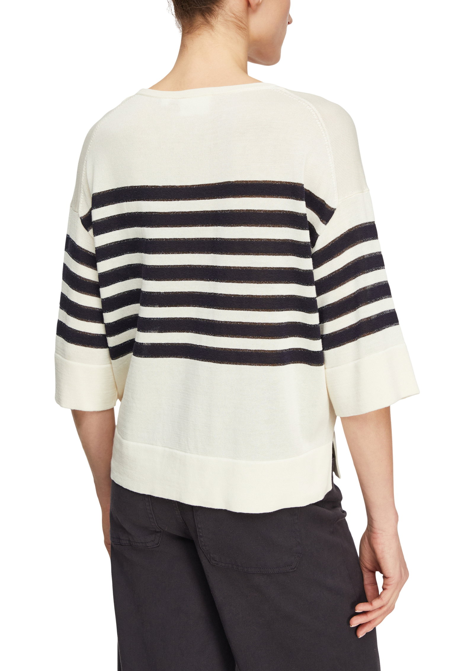 Comma gestreifter Feinstrickpullover in Relaxed Fit #3