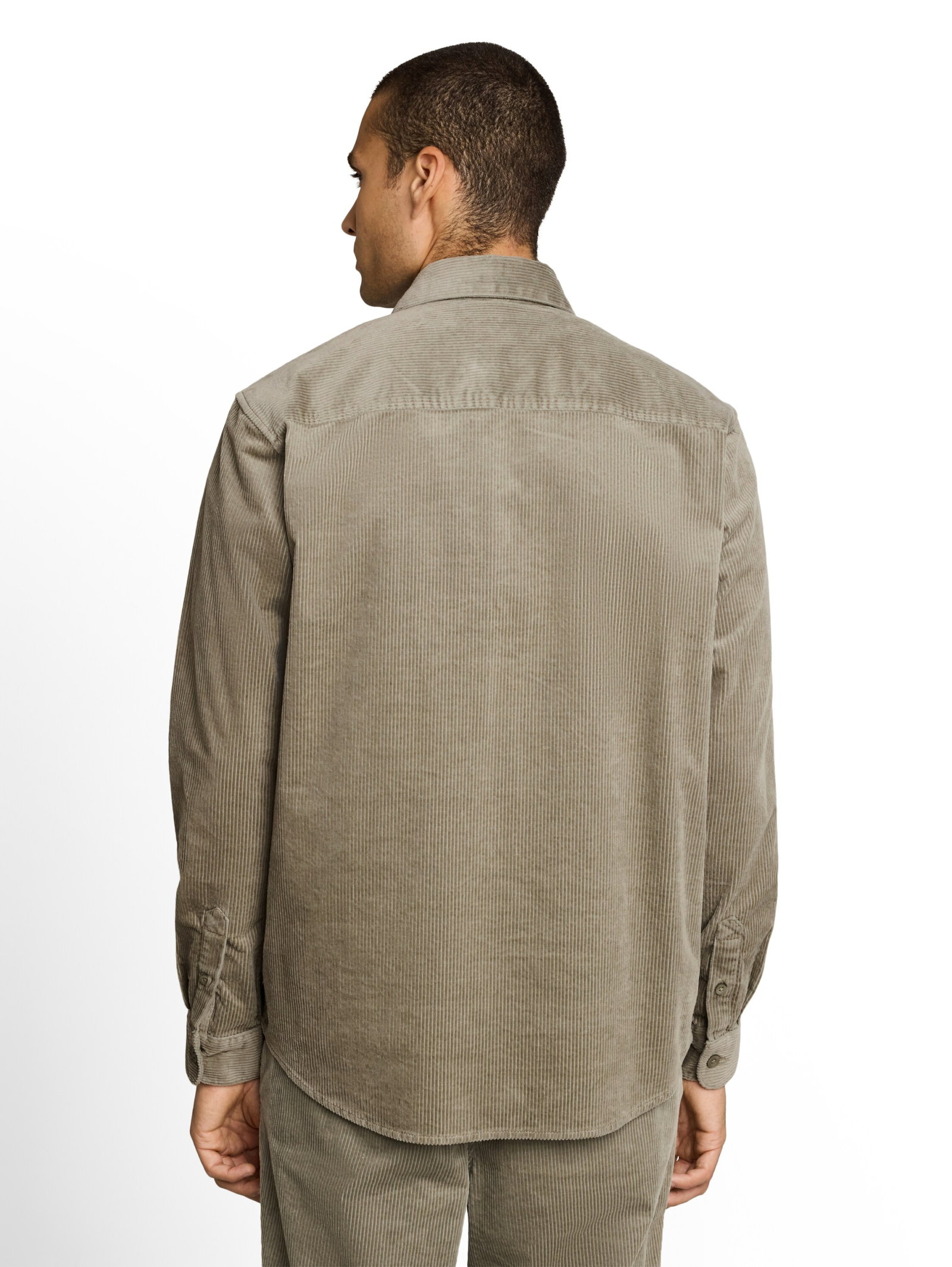 relaxed corduroy shirt, dark sage green #4