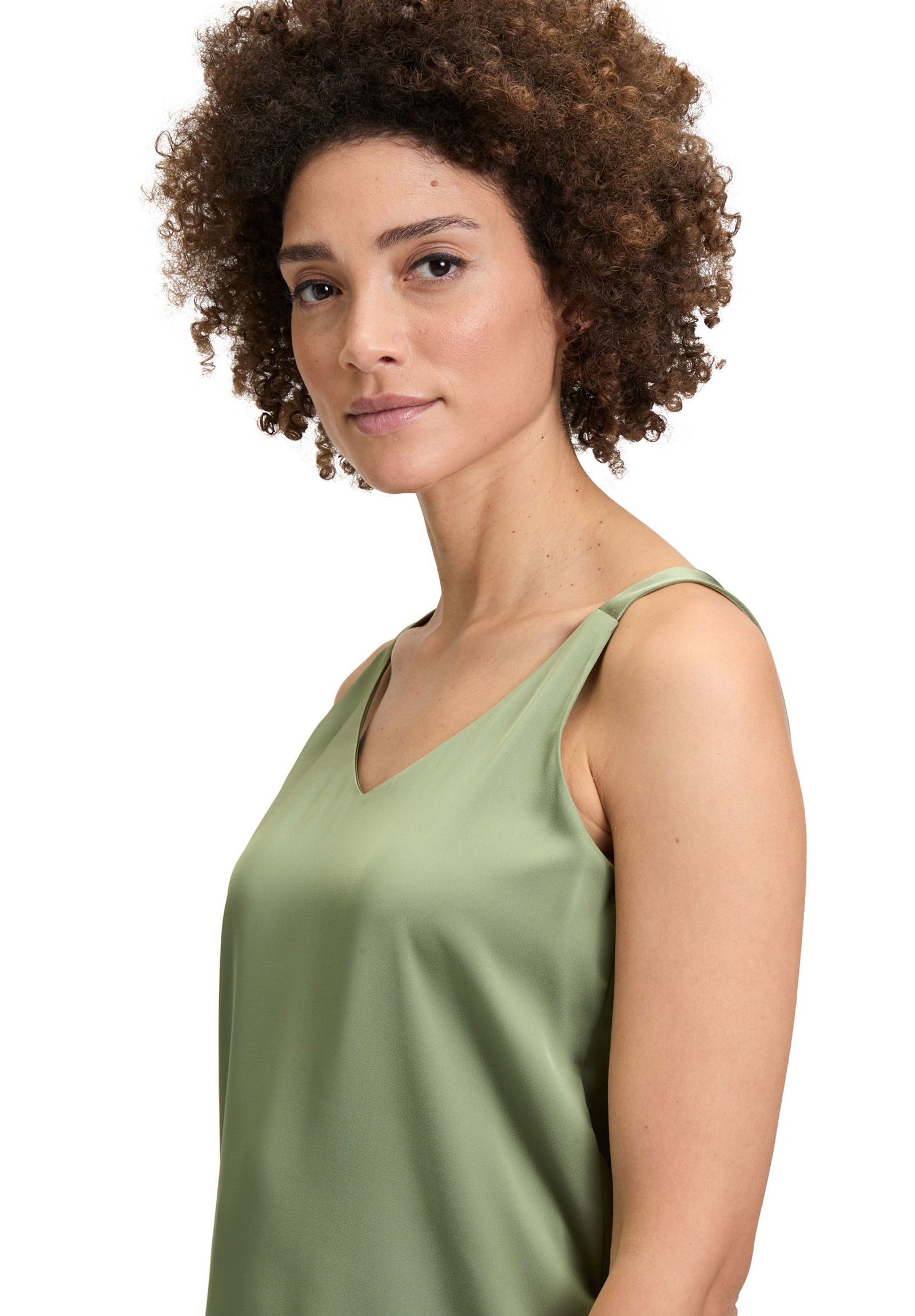 V by Vera Mont | Satin-Bluse | 40 | autumn green