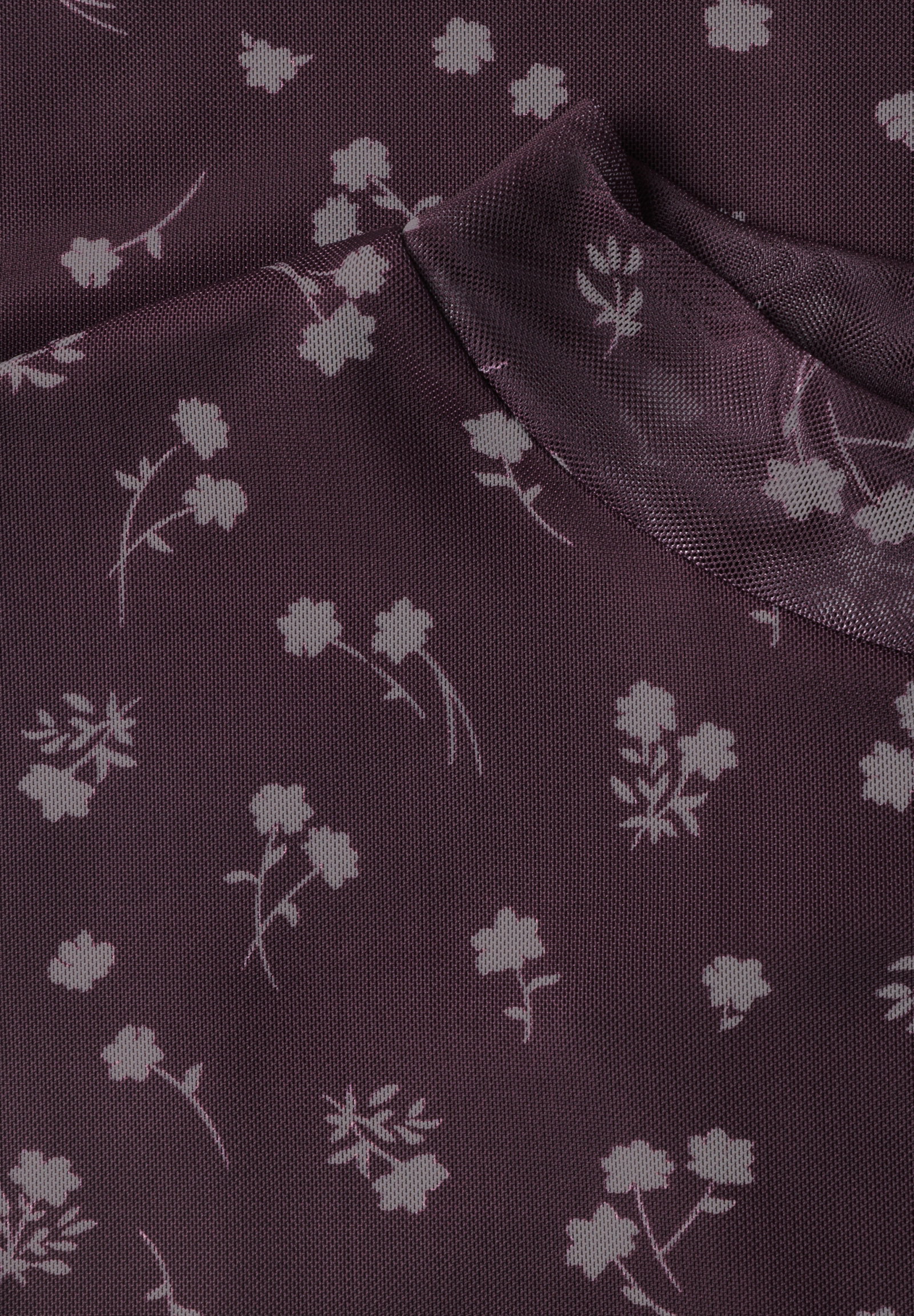 LTD QR printed mesh round neck, rustic rouge #2