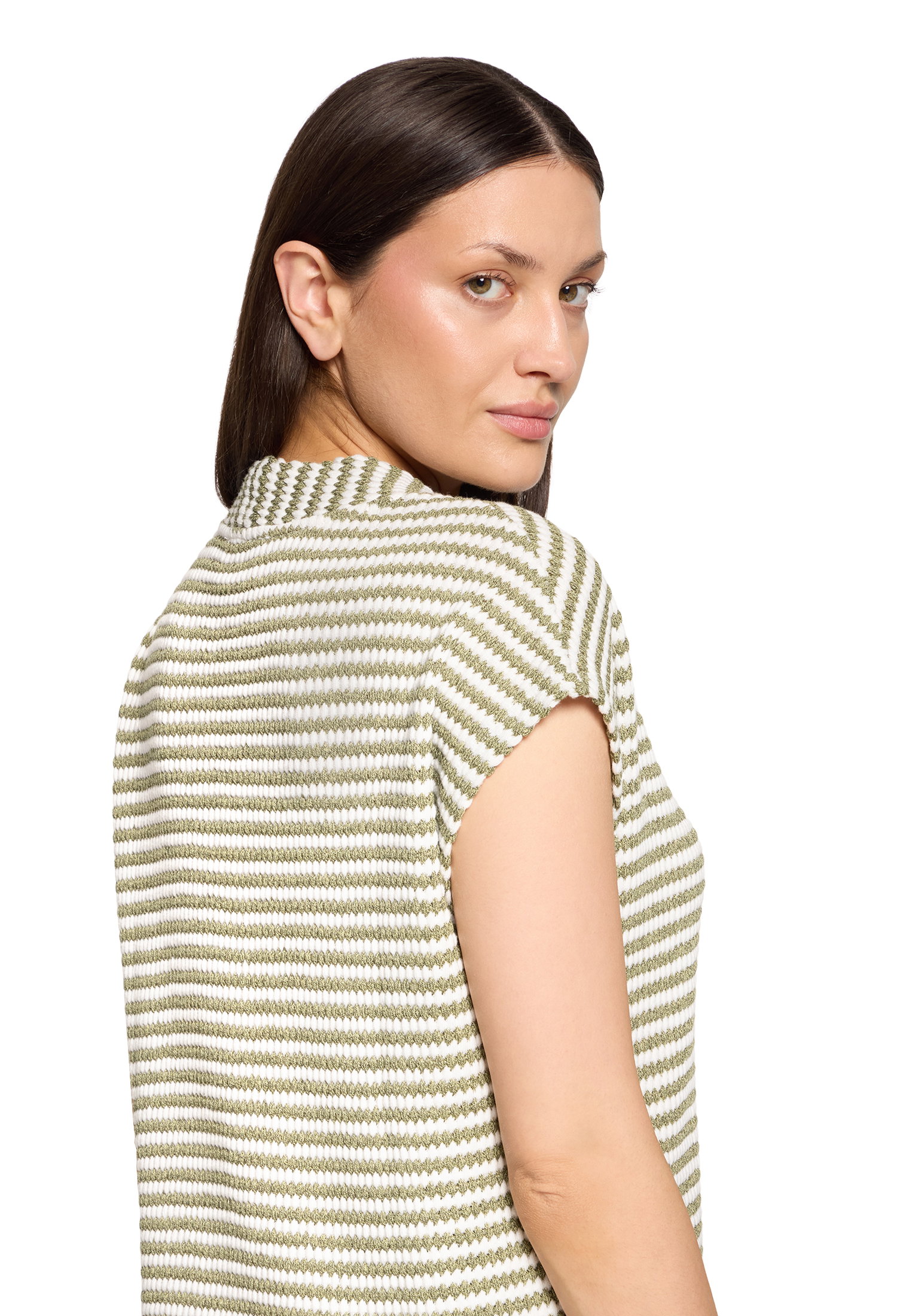 Shirt Kurz 1/2 Arm, Cream/Khaki #7