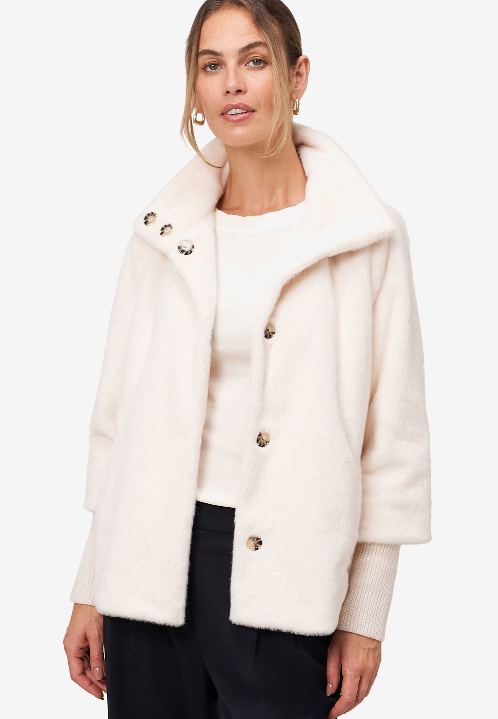 Zero |  Zero Fellimitat-Jacke | 40 | eggnog