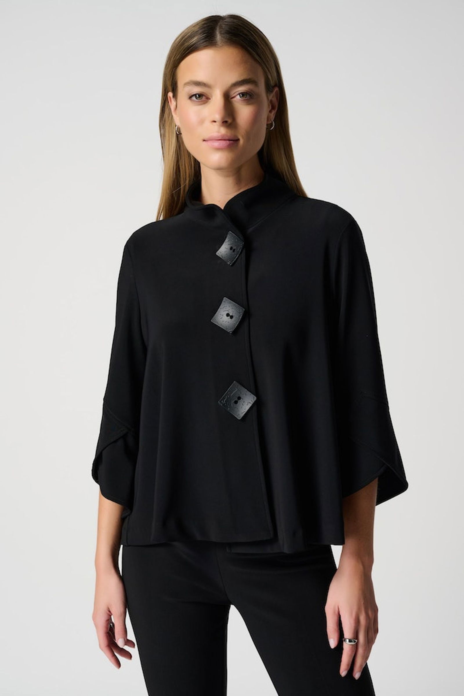 59c2f0b042f8c732f21ae89a6c1c92d5 Joseph Ribkoff | Joseph Ribkoff Trapezjacke mit Stehkragen und Tulpenärmeln | 40 | schwarz