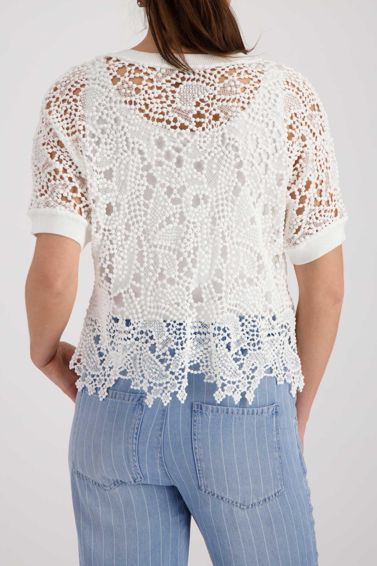 Monari Pullover mit Spitzenmuster #4