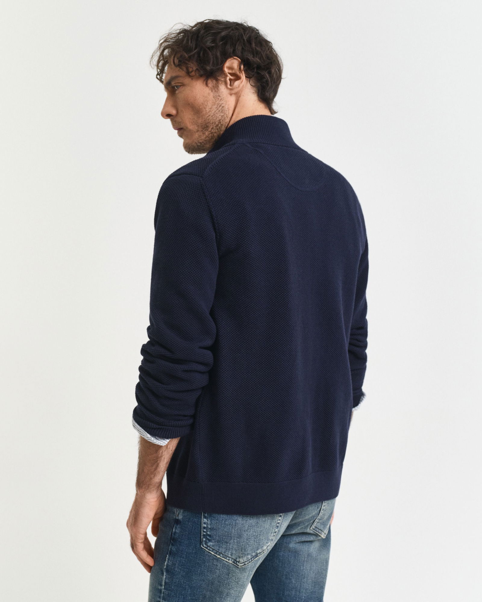 Gant | Gant Strickjacke aus Baumwoll-Piqué | L | evening blue