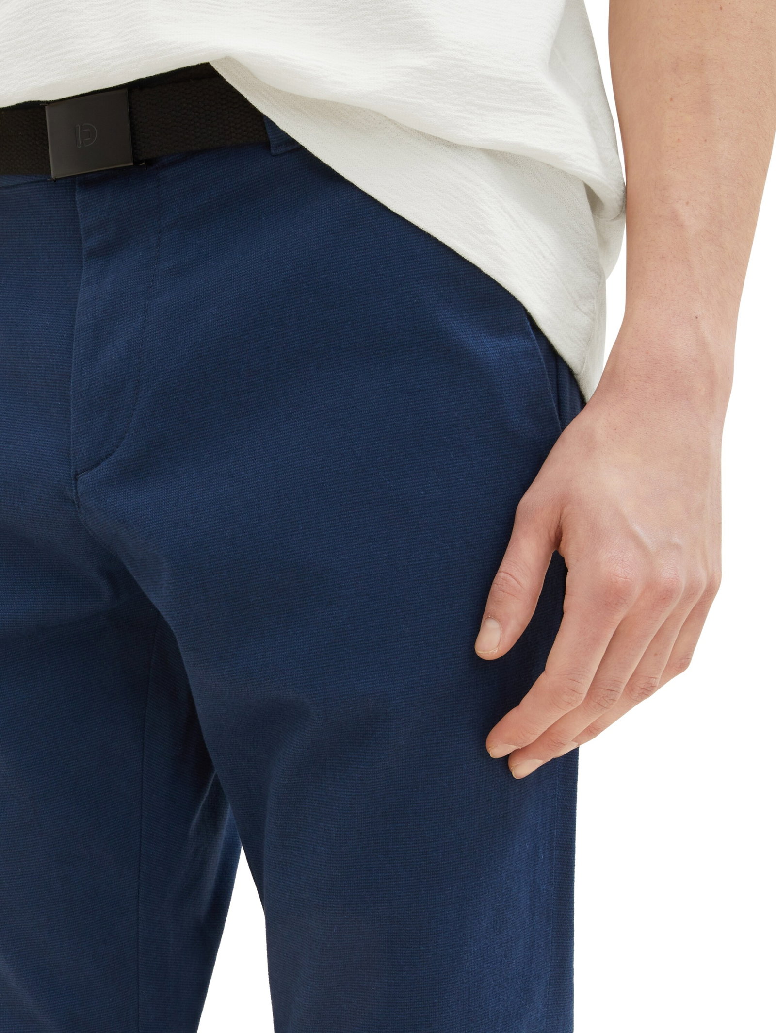 slim chino with belt, navy mini houndstooth #7
