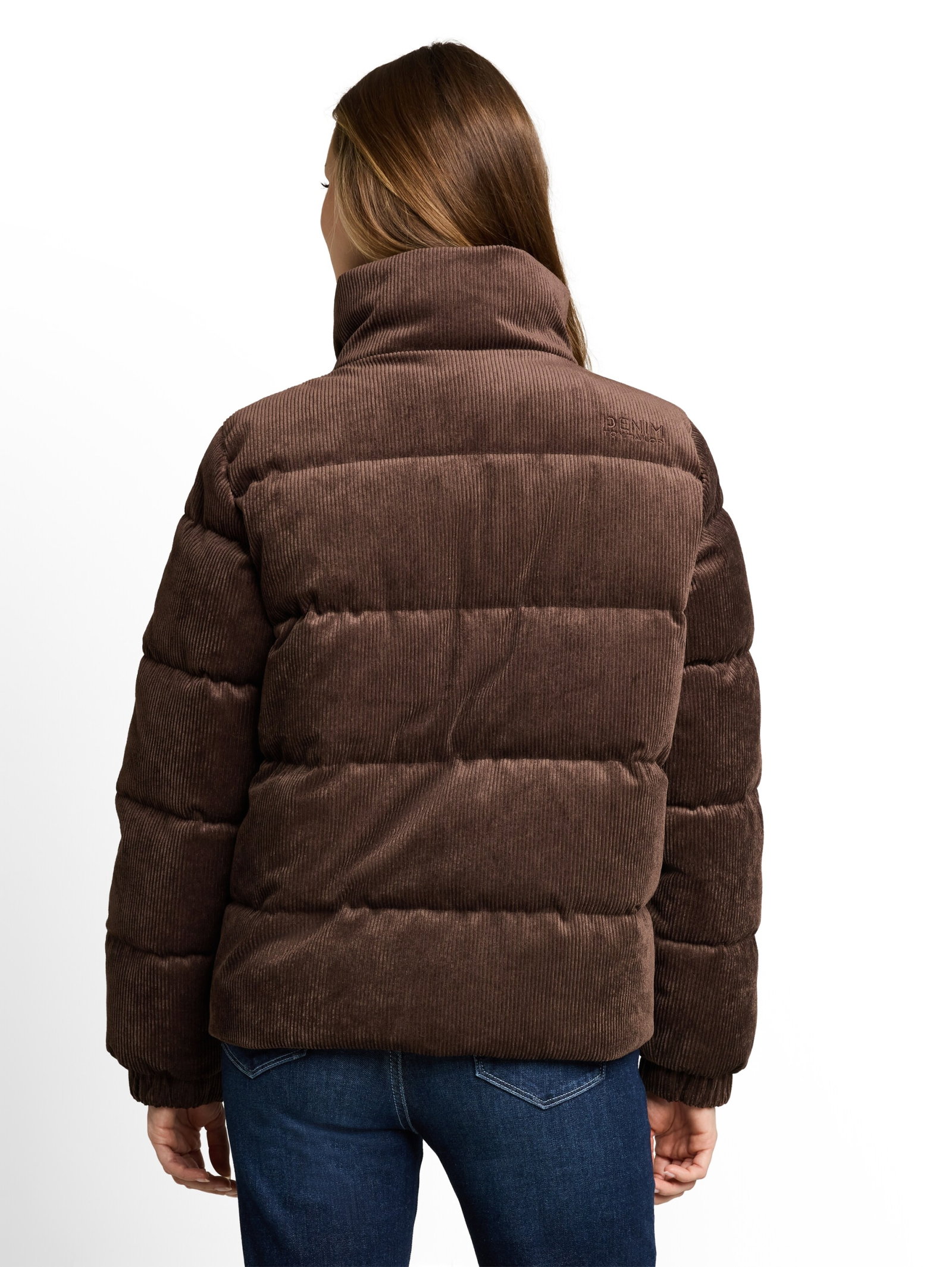 corduroy puffer jacket, cool dark brown #4