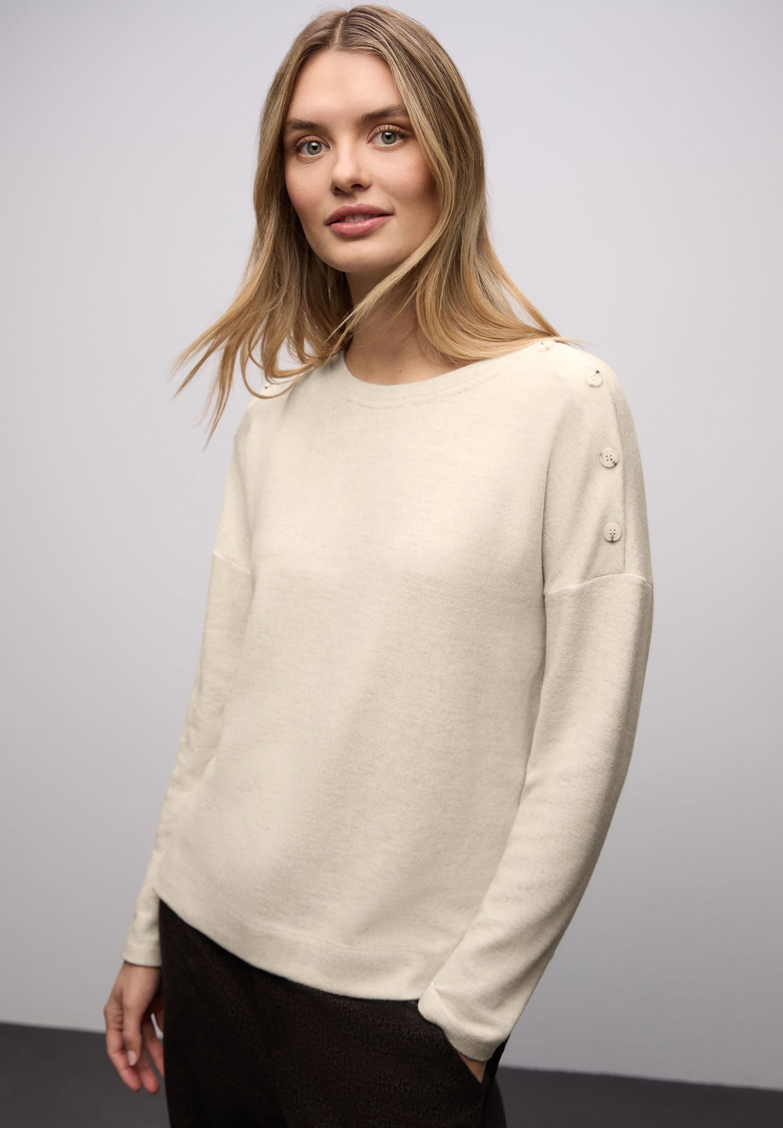 68bb2e0ec19b691aa383974da18b4b0f | LTD QR soft melange look shirt, cotton beige mel. | 42