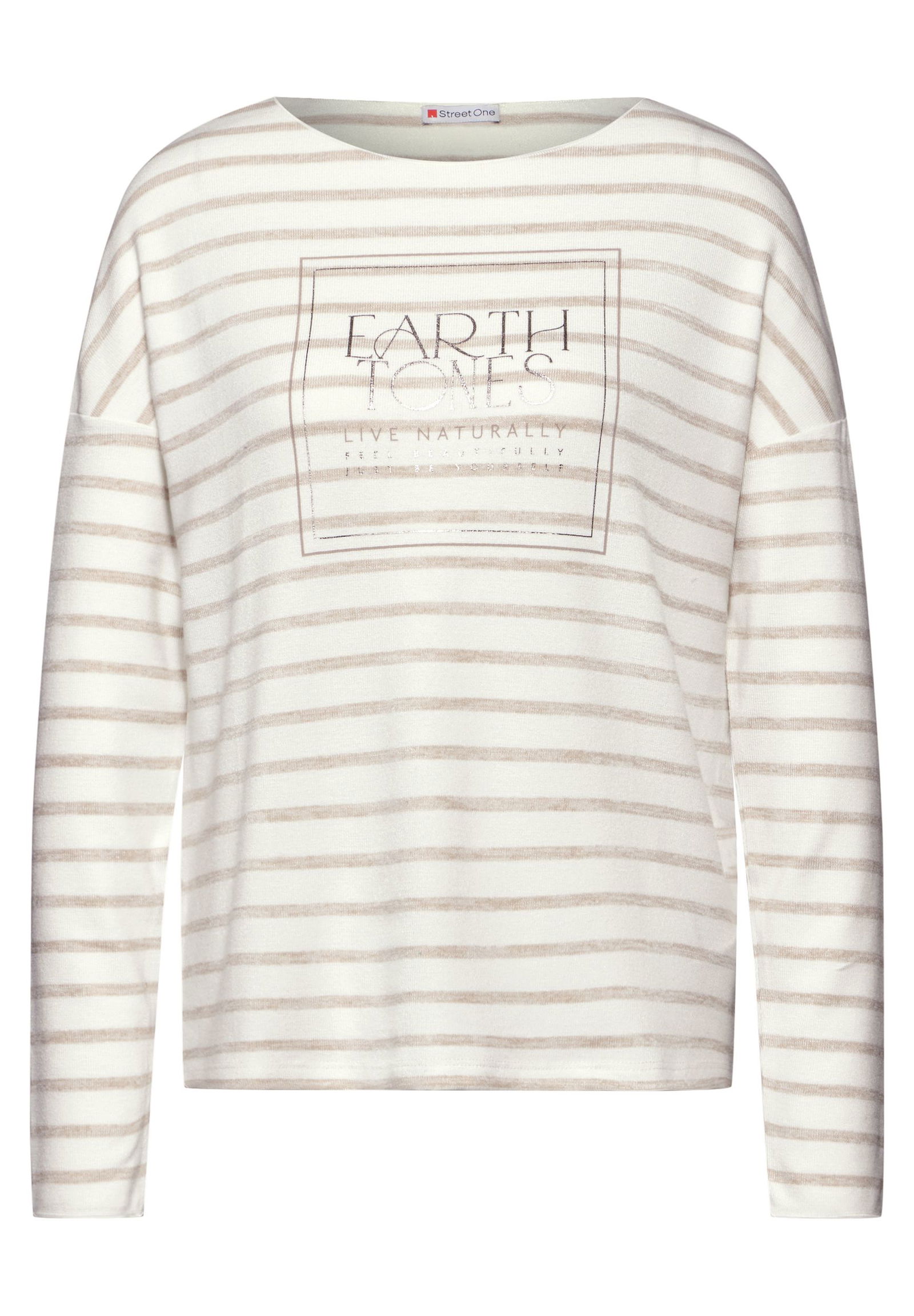 1764294276e233e14f911958ec199bc0 | Folienprint Streifenshirt | 36 | smooth sand beige