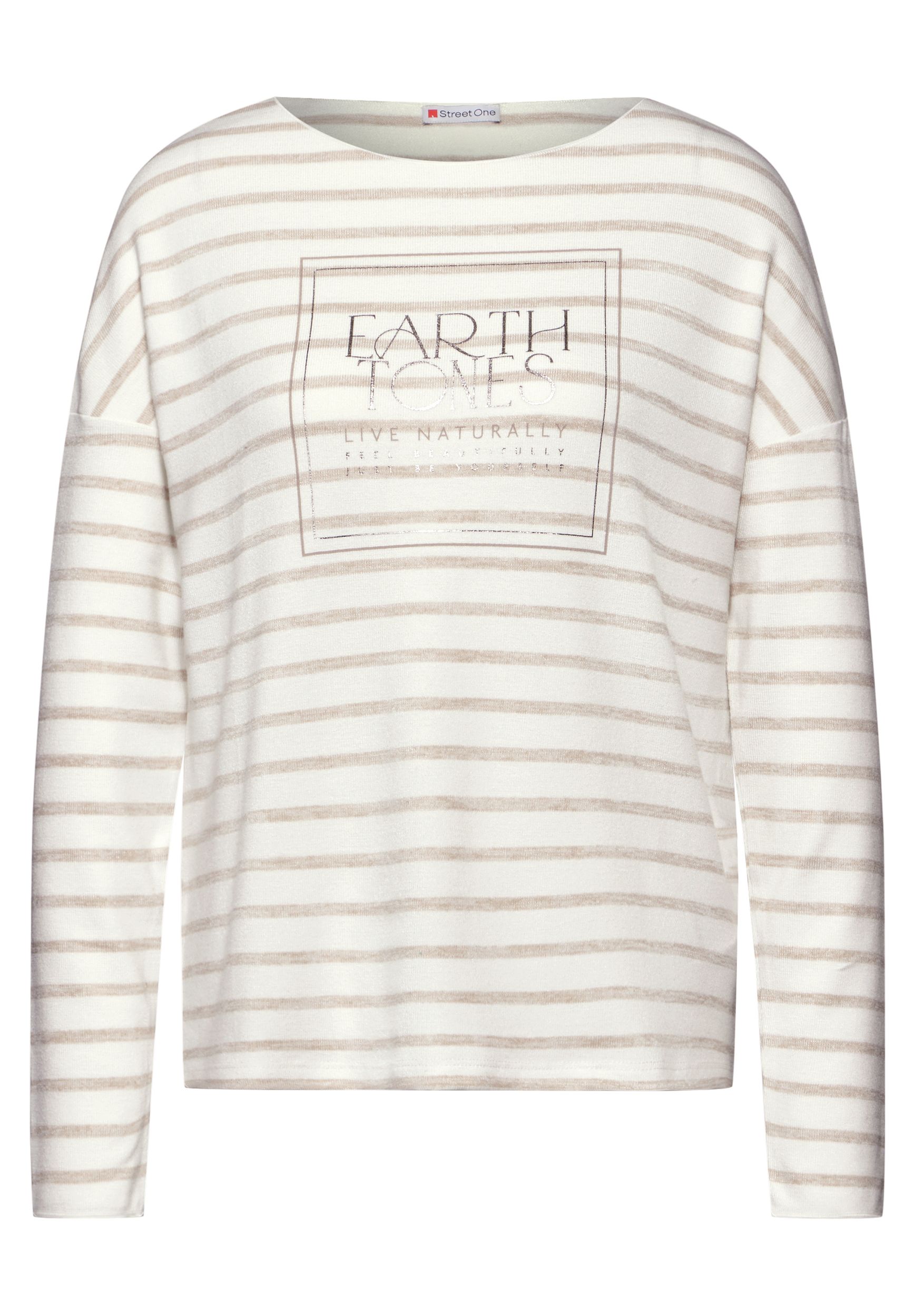  |  Folienprint Streifenshirt | 36 | smooth sand beige