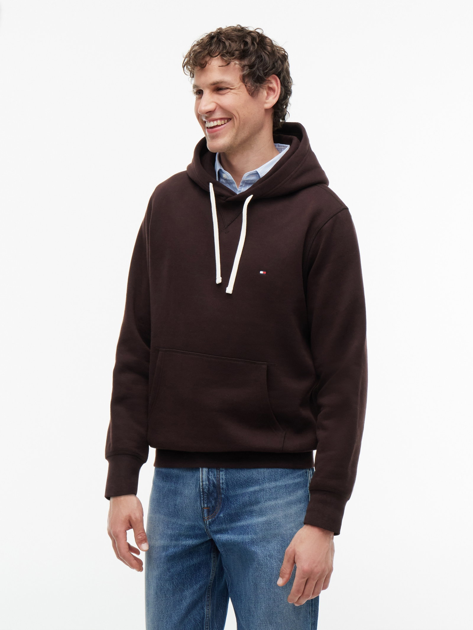 ESS SEASONAL FLEECE HOODY, BROWN #2
