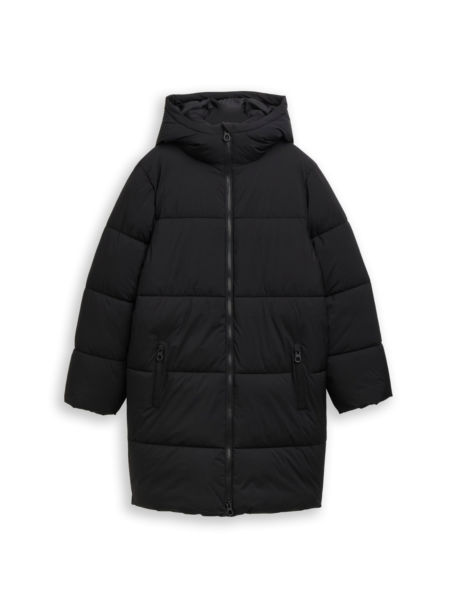 long puffer jacket, Black #1