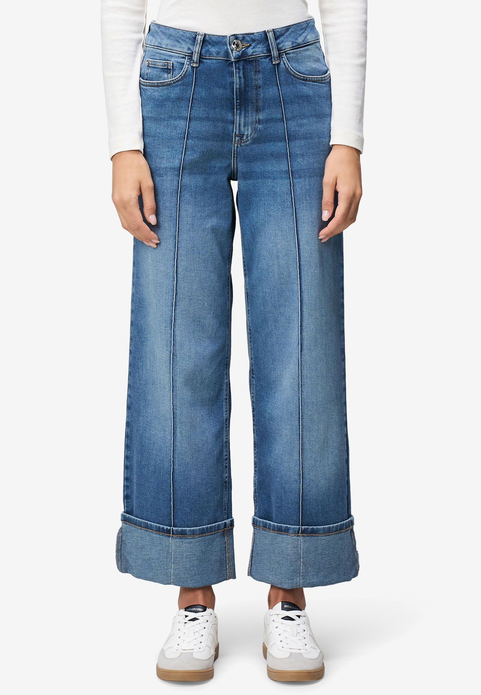 Zero |  Jeans weites Bein mit Umschlag 28 Inch | 42 | blue used denim