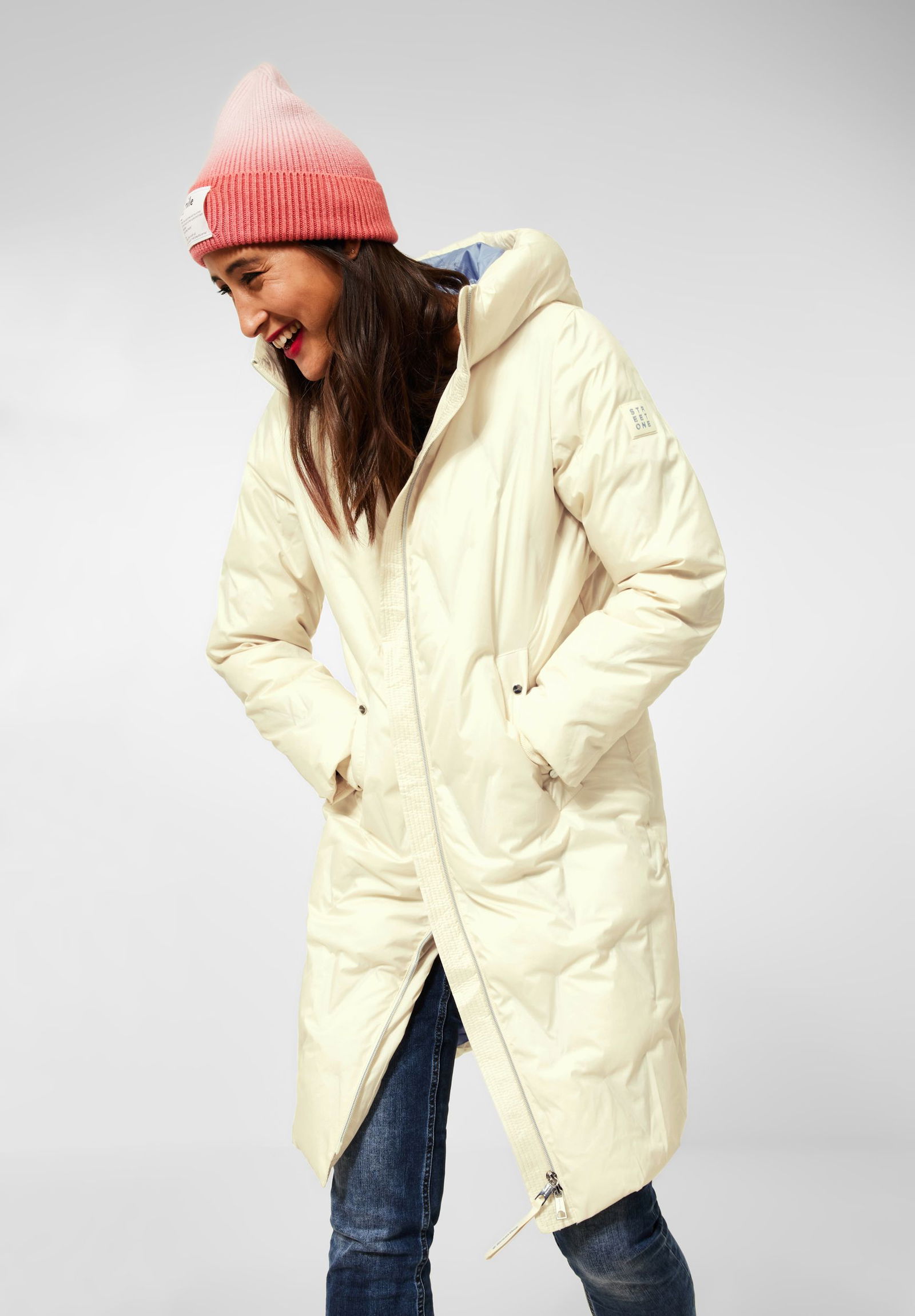 Street One |  Leichter Steppmantel | 42 | cool cream