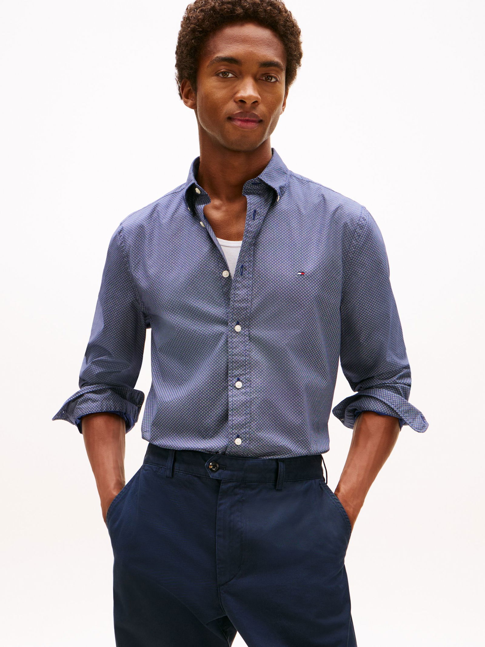 d7bd6d493832b348e65978bb0a9d2cda Tommy Hilfiger |  Tommy Hilfiger Hemd Regular Fit  | XL | carbon navy / ecru
